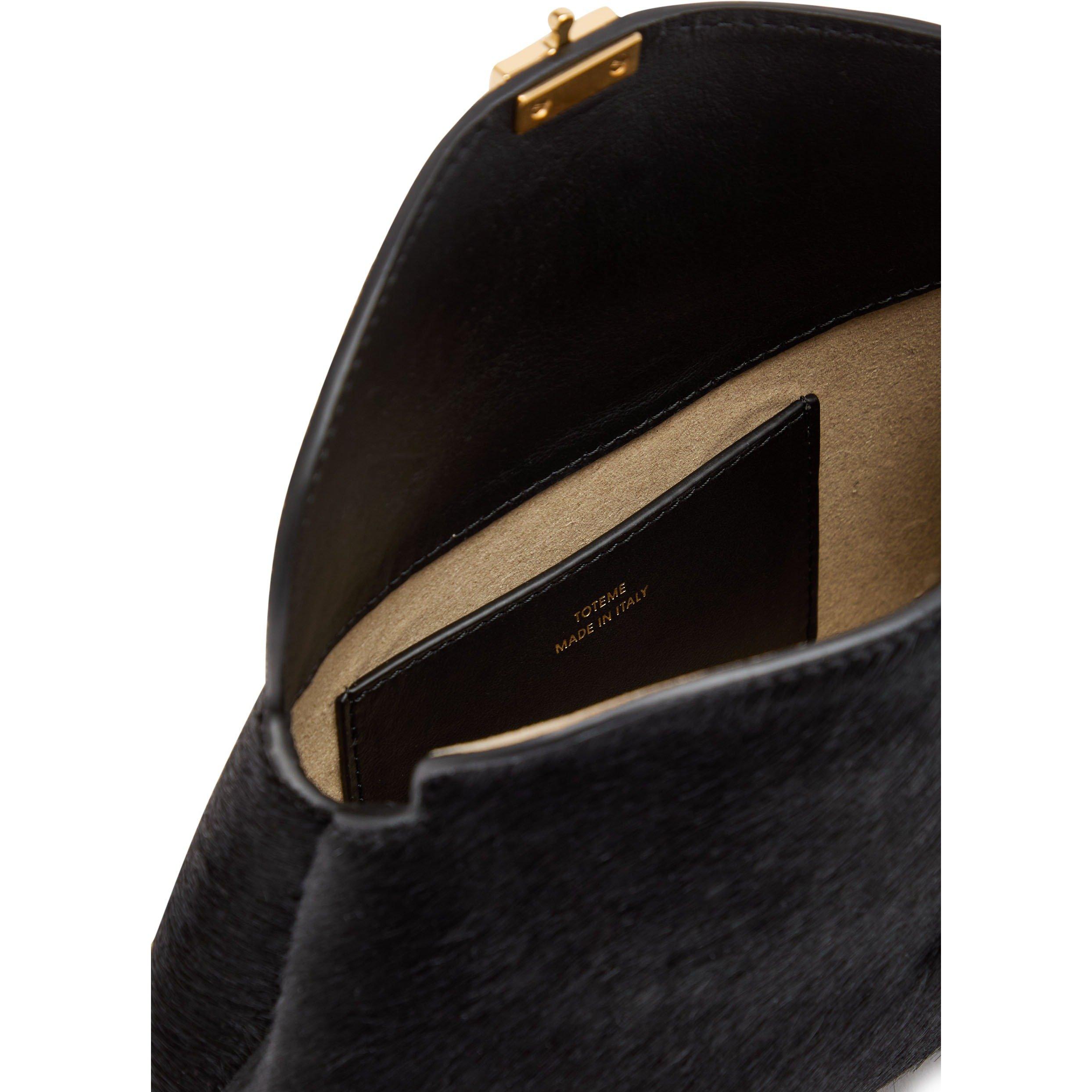 BLACK - Toteme - MINI T-LOCK PONY HAIR CLUTCH - 5