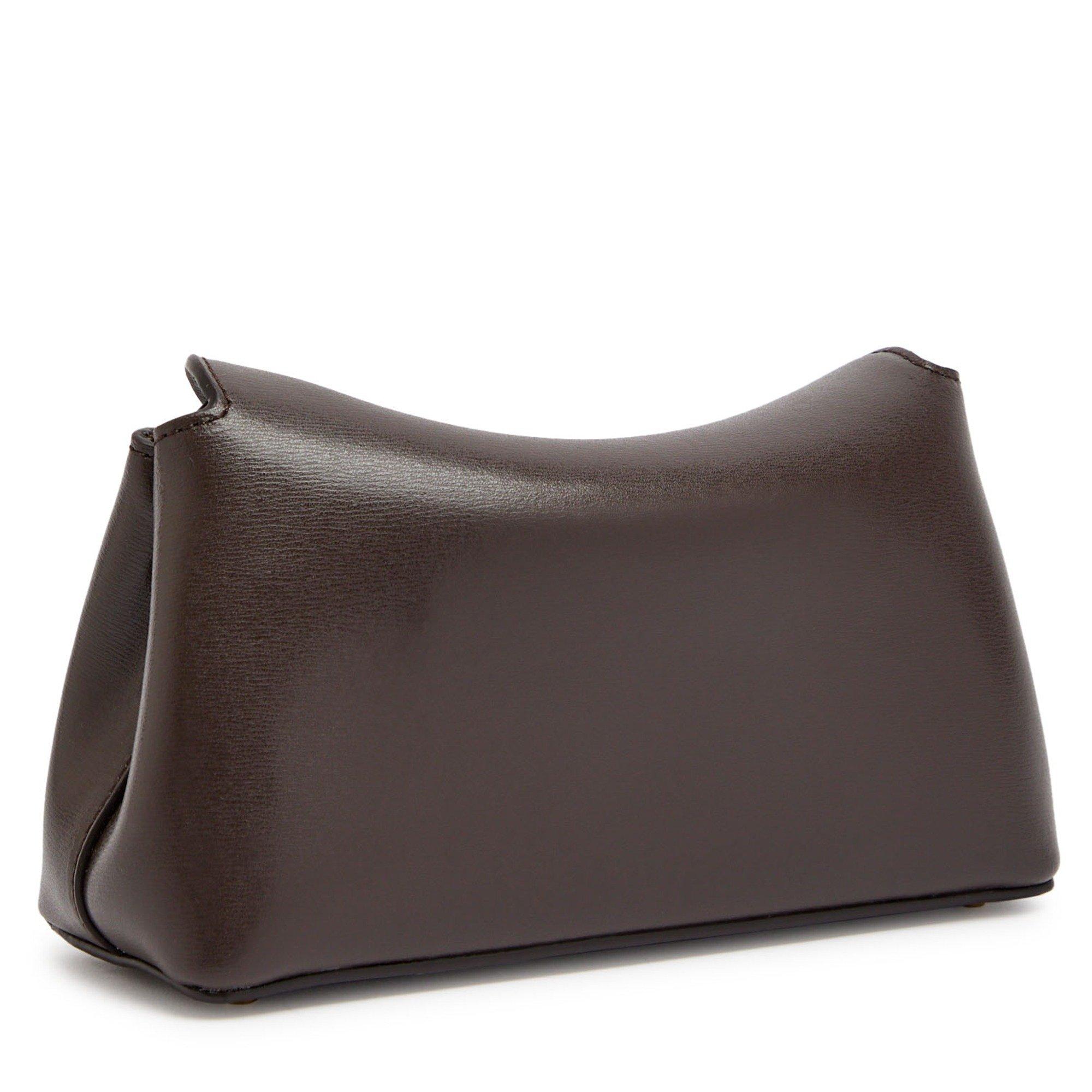 CHOCOLATE - Toteme - MINI T-LOCK LEATHER CLUTCH - 2
