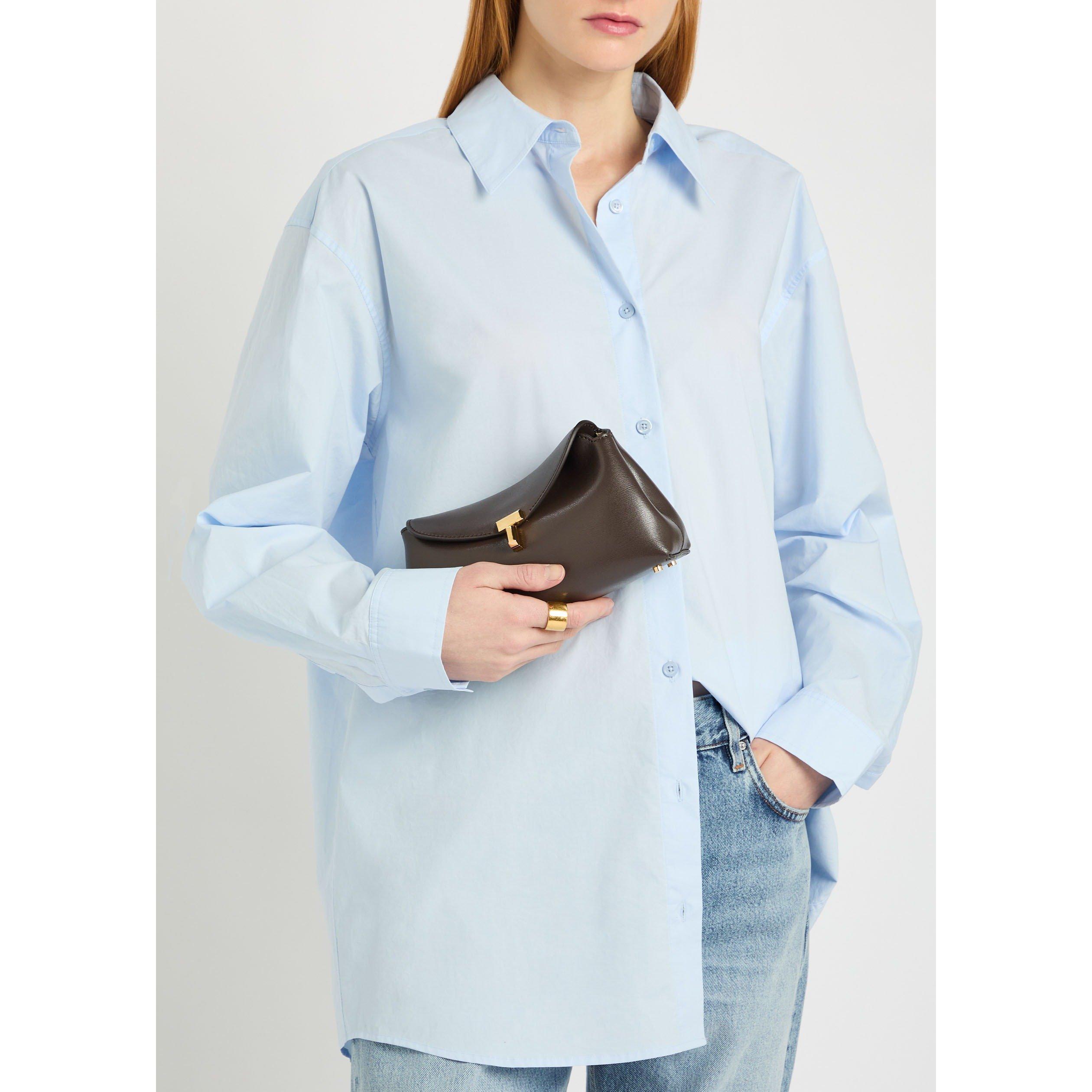 CHOCOLATE - Toteme - MINI T-LOCK LEATHER CLUTCH - 3