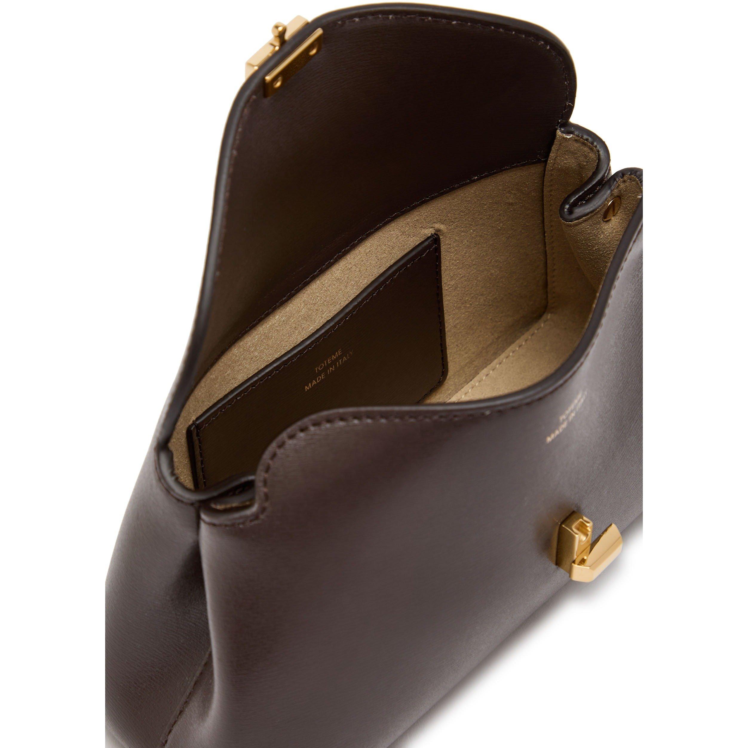 CHOCOLATE - Toteme - MINI T-LOCK LEATHER CLUTCH - 5