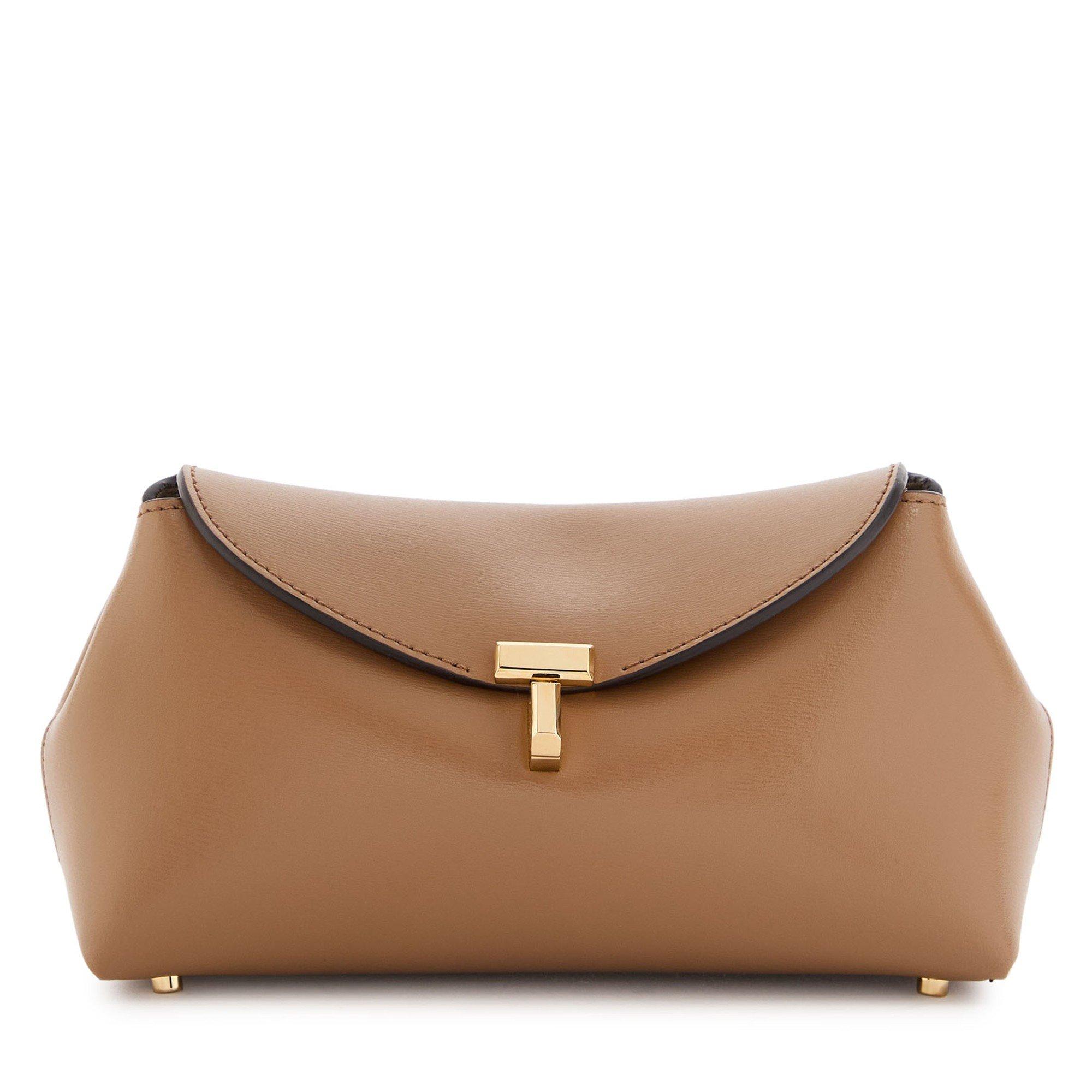 MINI T-LOCK LEATHER CLUTCH
