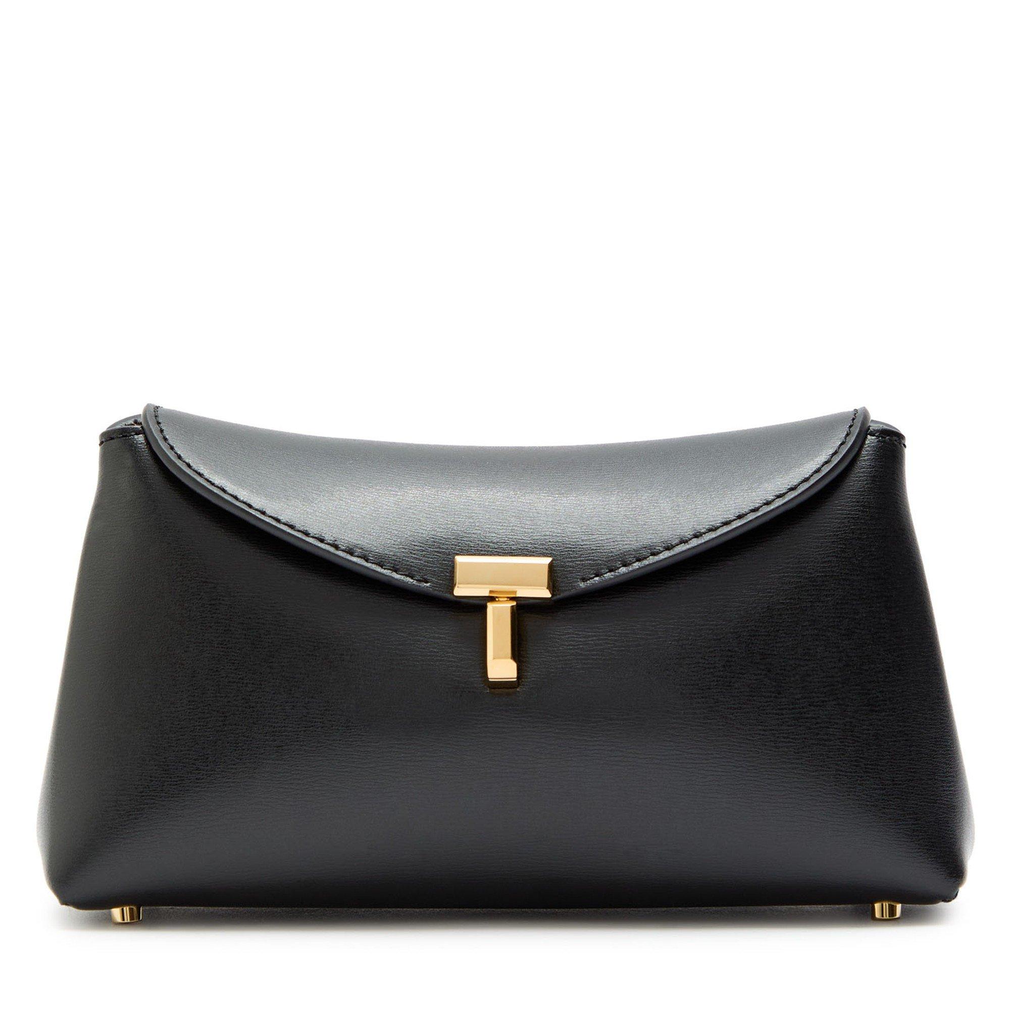 MINI T-LOCK LEATHER CLUTCH