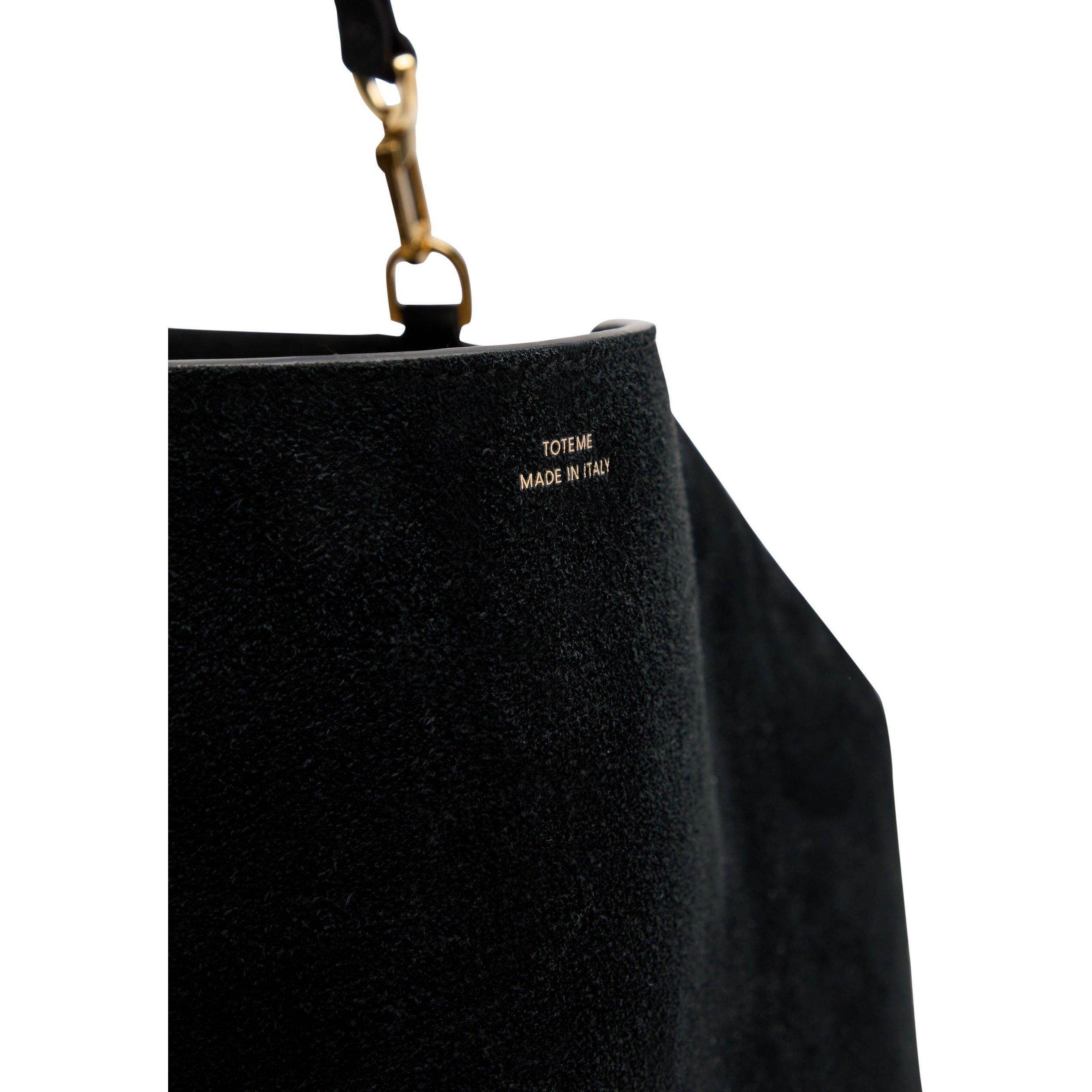 BLACK - Toteme - Women's T-Lock Suede Satchel Bag - 4
