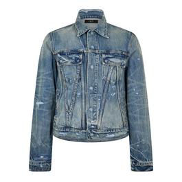 Amiri Ma Distressed Denim Trucker Jacket