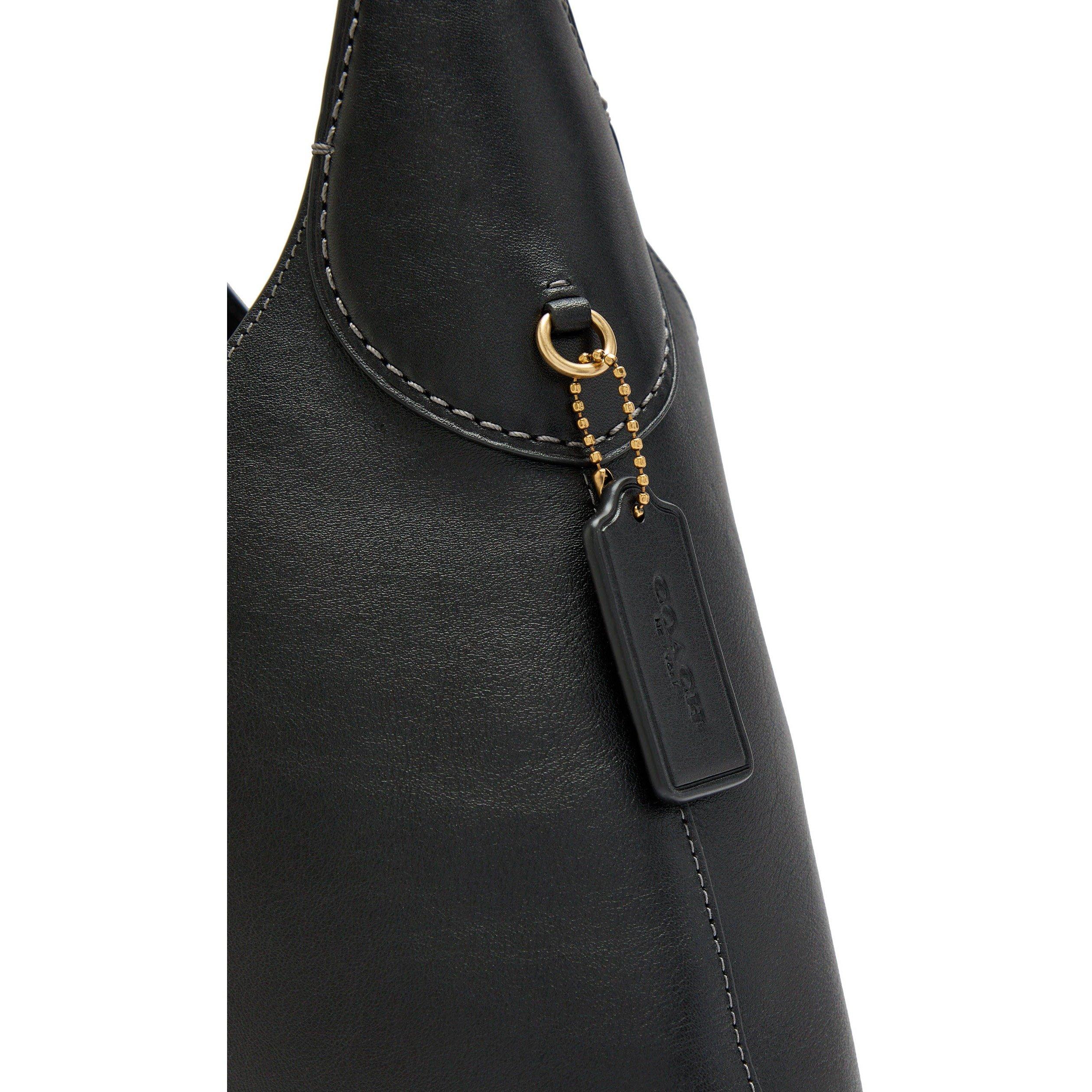BLACK - Coach - Women's Brooklyn 28 Leather Shoulder Bag - 4
