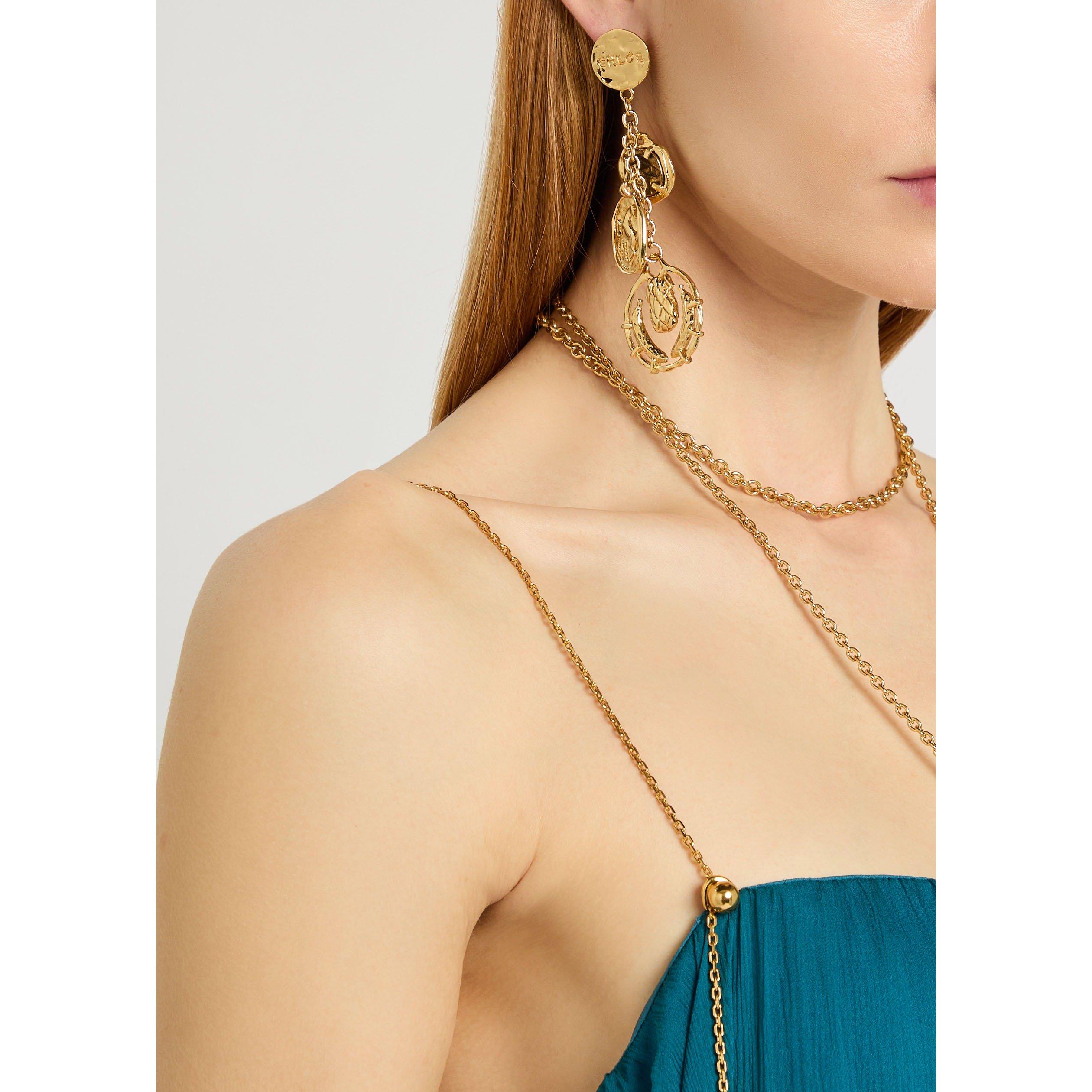 GOLD - Chloe - Women's Metal Drop Earrings - 3