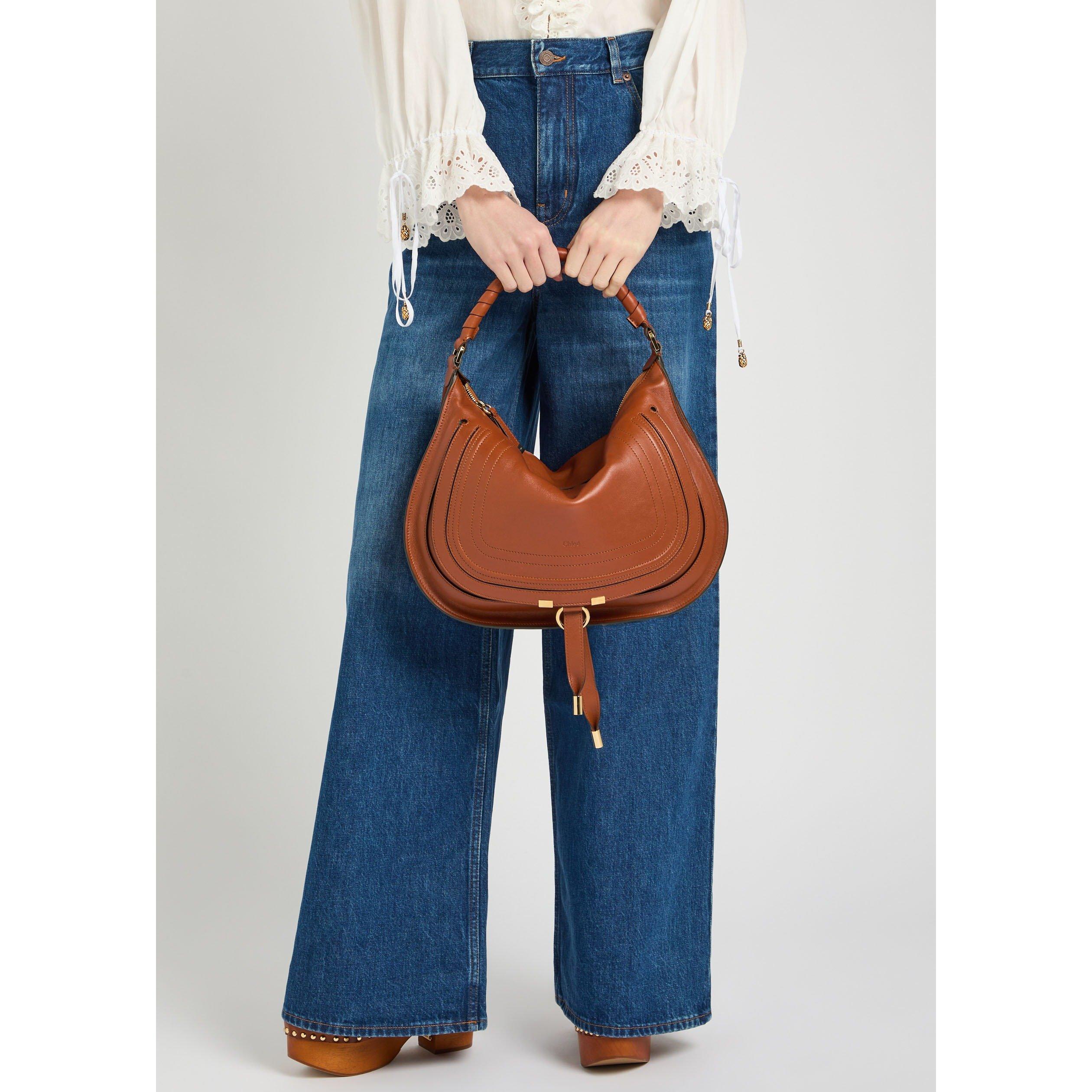 BROWN - Chloe - Women's Marcie Leather Shoulder Bag - 3