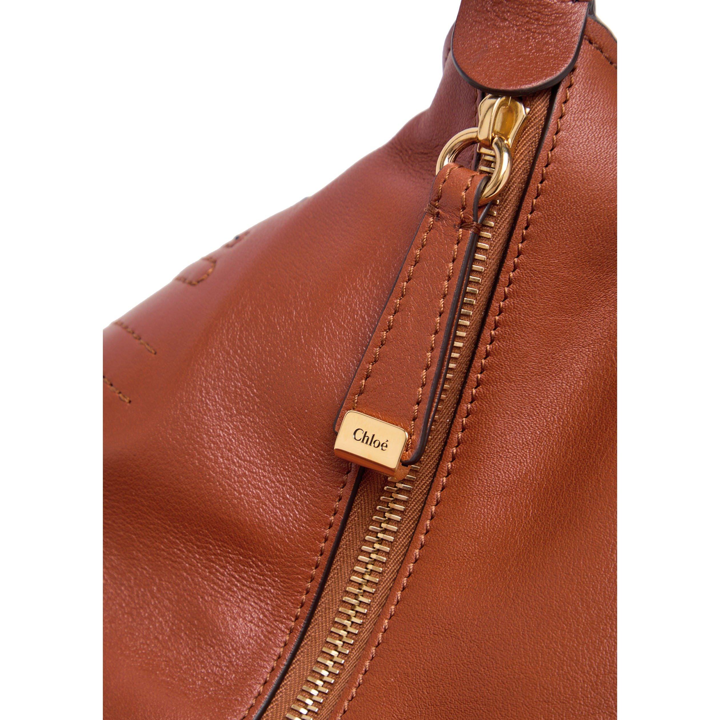 BROWN - Chloe - Women's Marcie Leather Shoulder Bag - 4