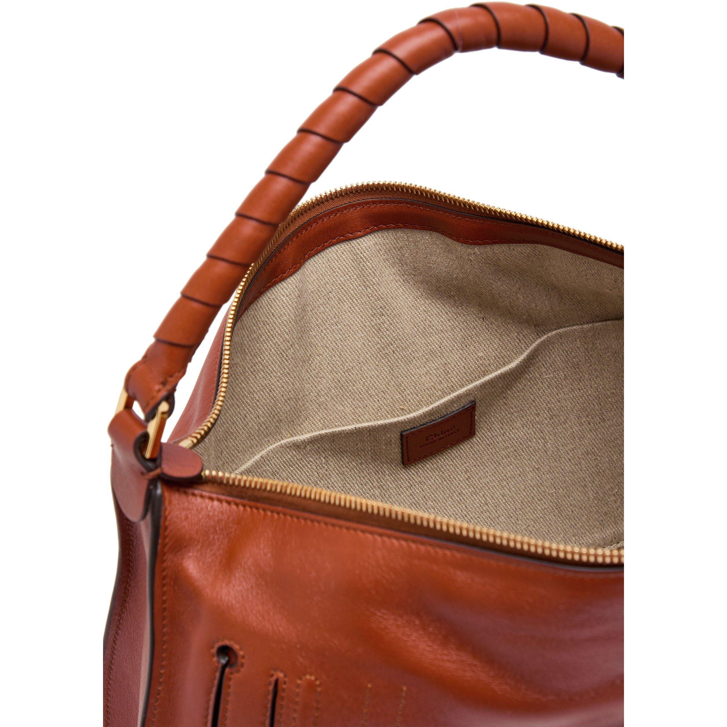BROWN - Chloe - Women's Marcie Leather Shoulder Bag - 5