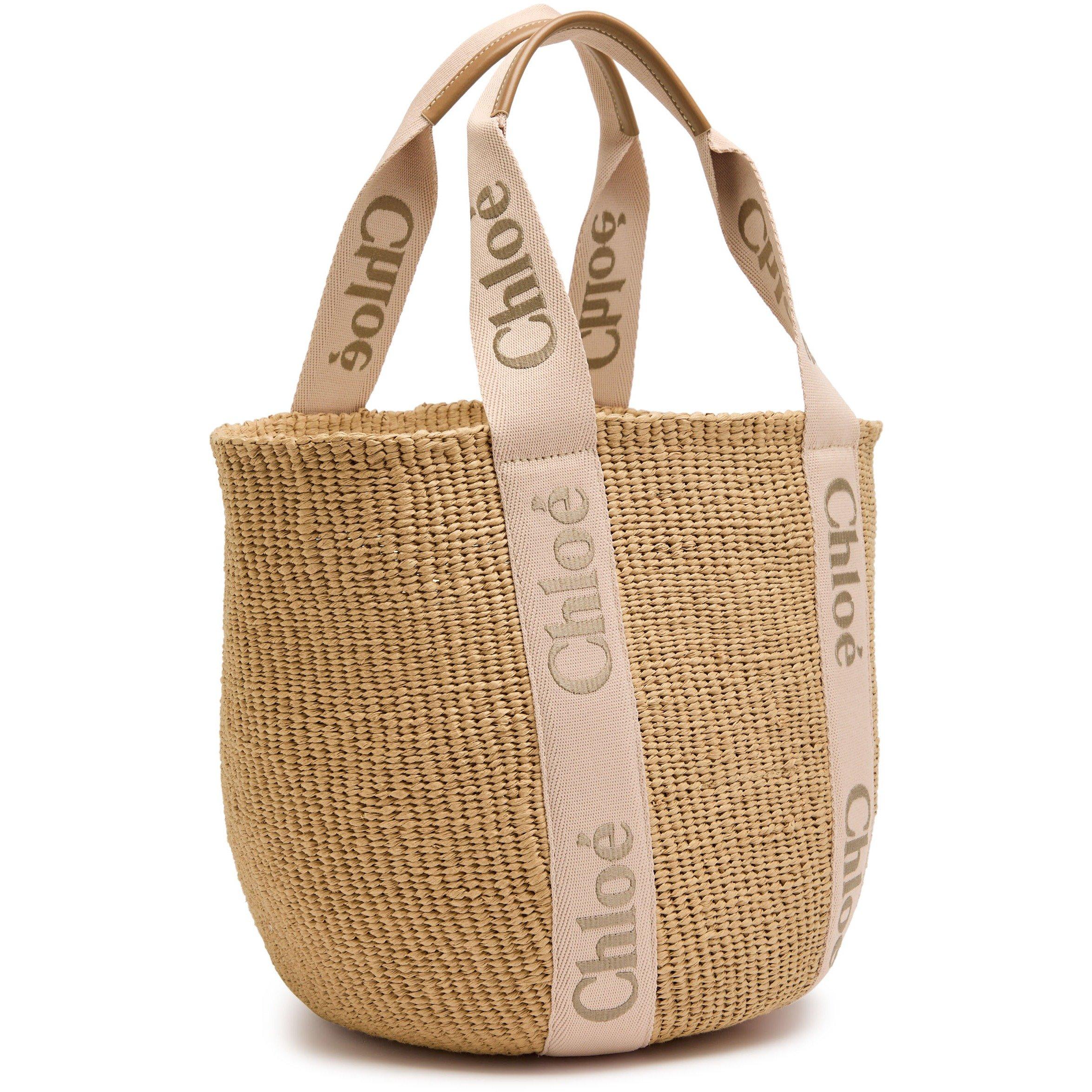 BEIGE - Chloe - Women's Woody Straw Basket Bag - 2