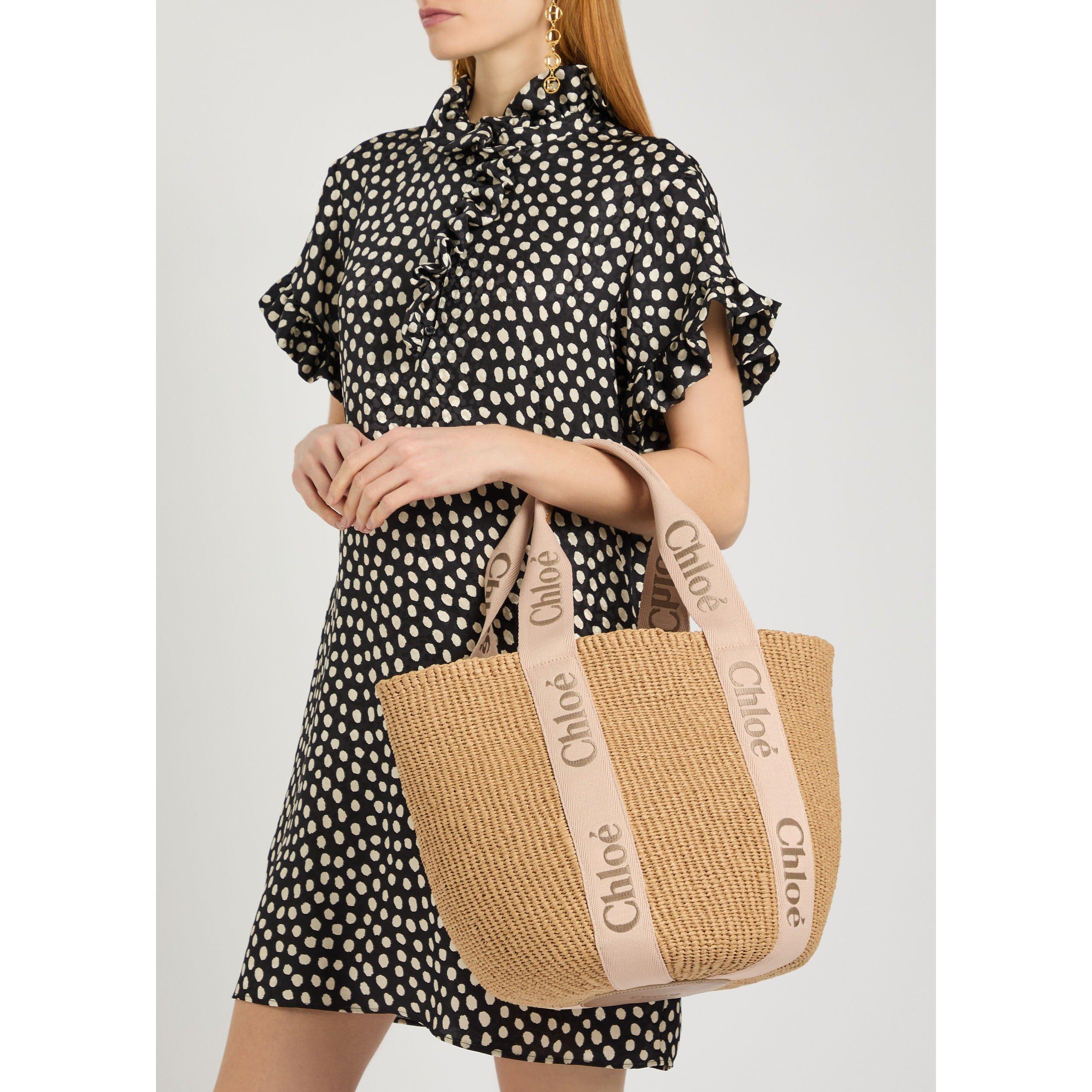 BEIGE - Chloe - Women's Woody Straw Basket Bag - 3