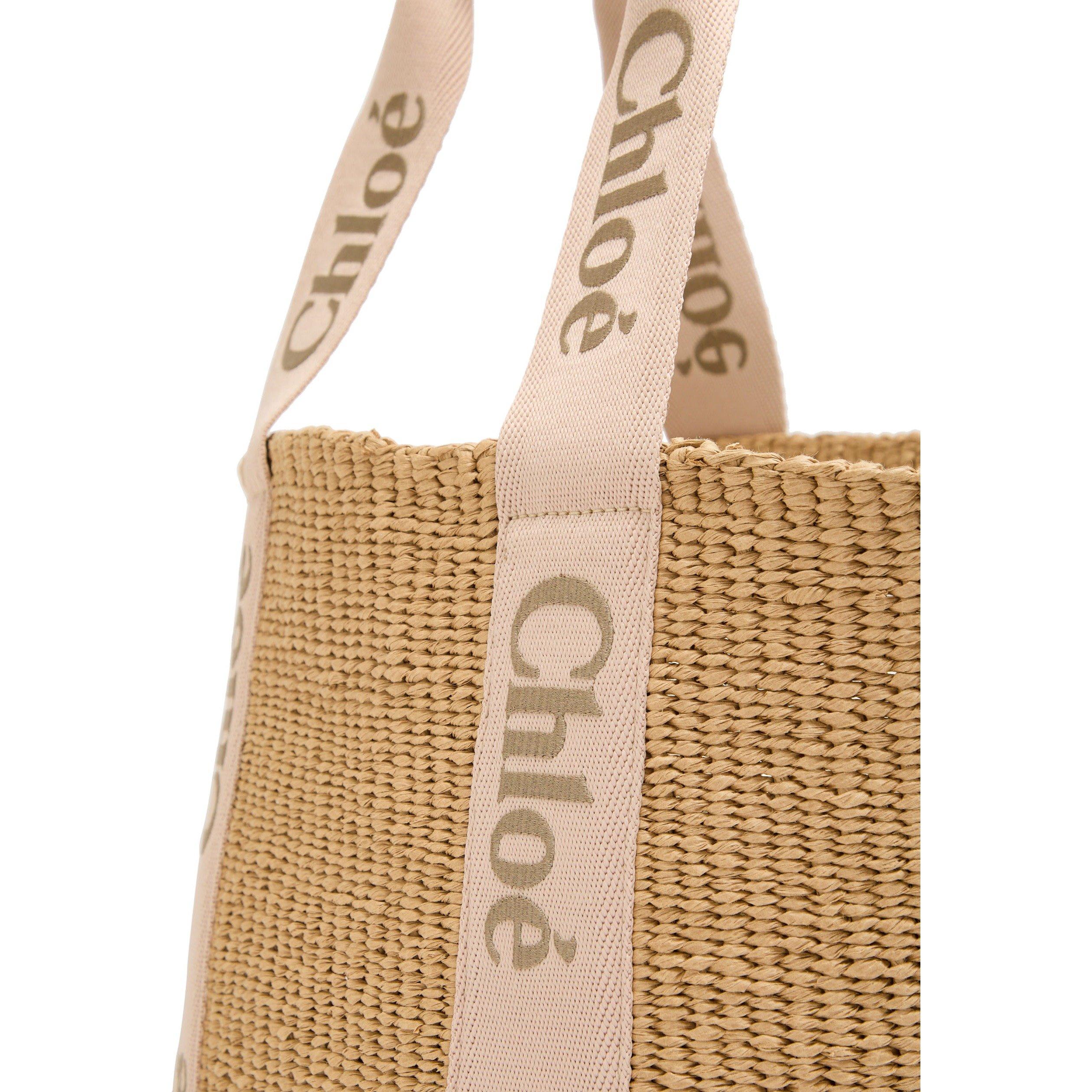 BEIGE - Chloe - Women's Woody Straw Basket Bag - 4