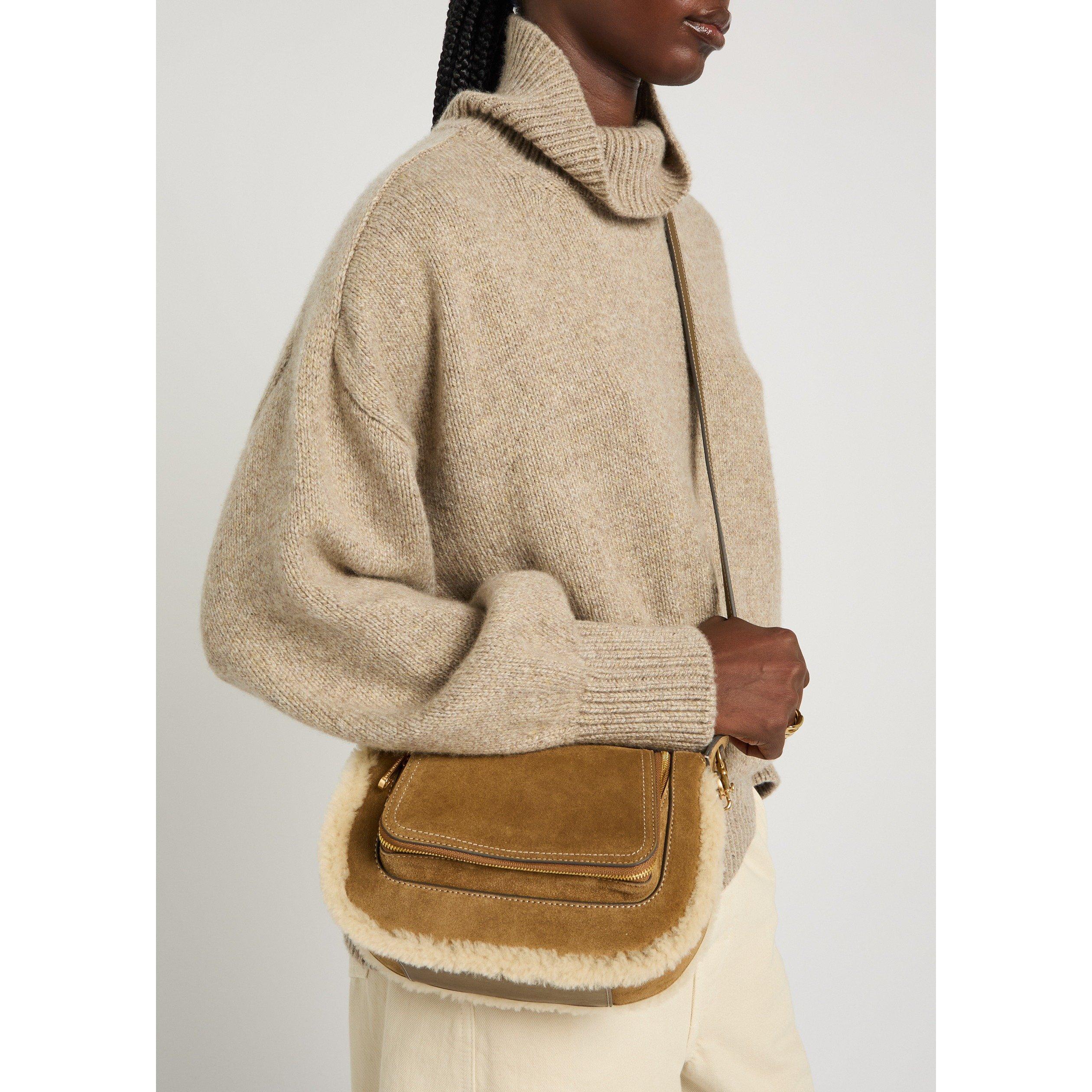 BROWN - Anya Hindmarch - Small Vere Crossbody Shearling - 3