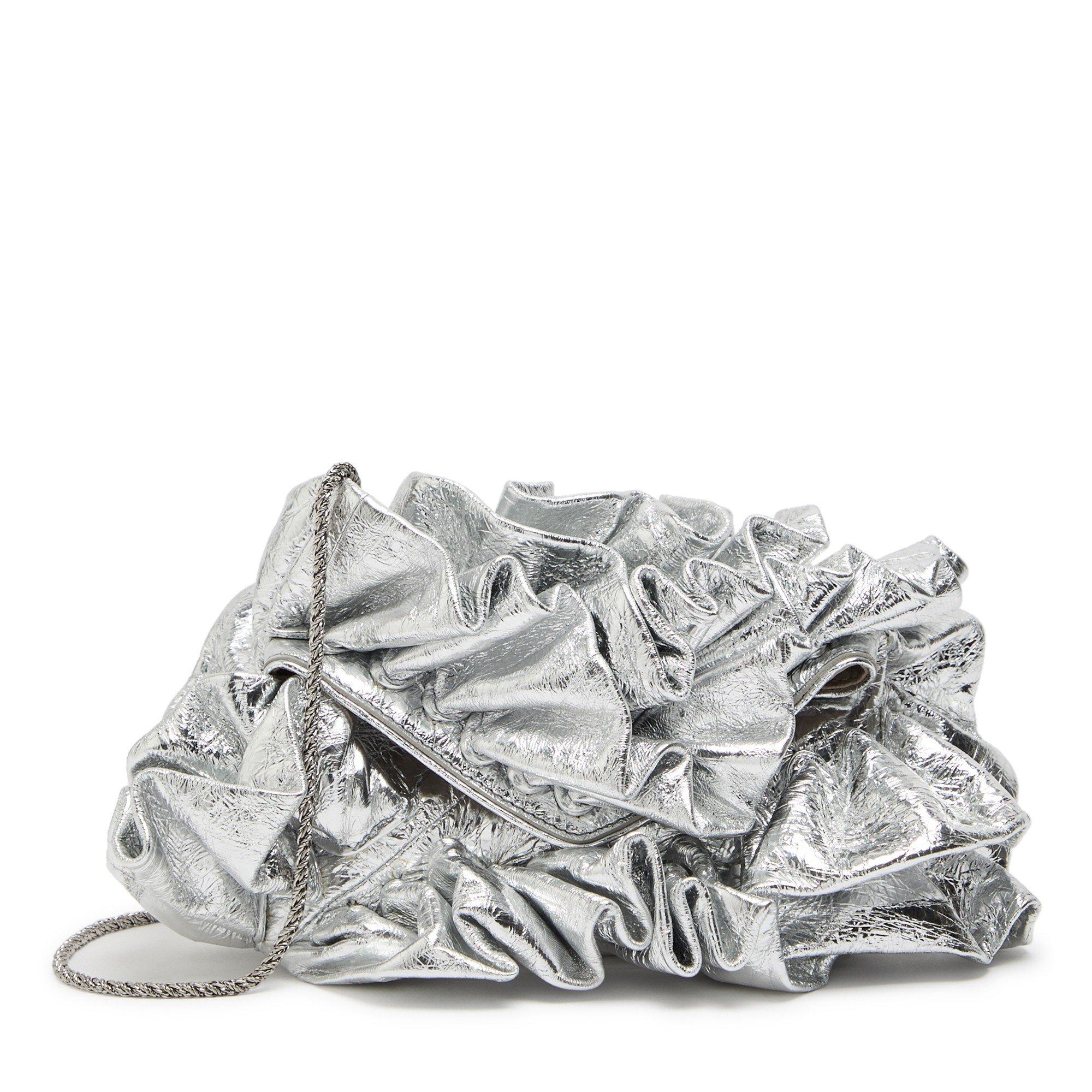SILVER - Dries Van Noten - Ruffle Clutch