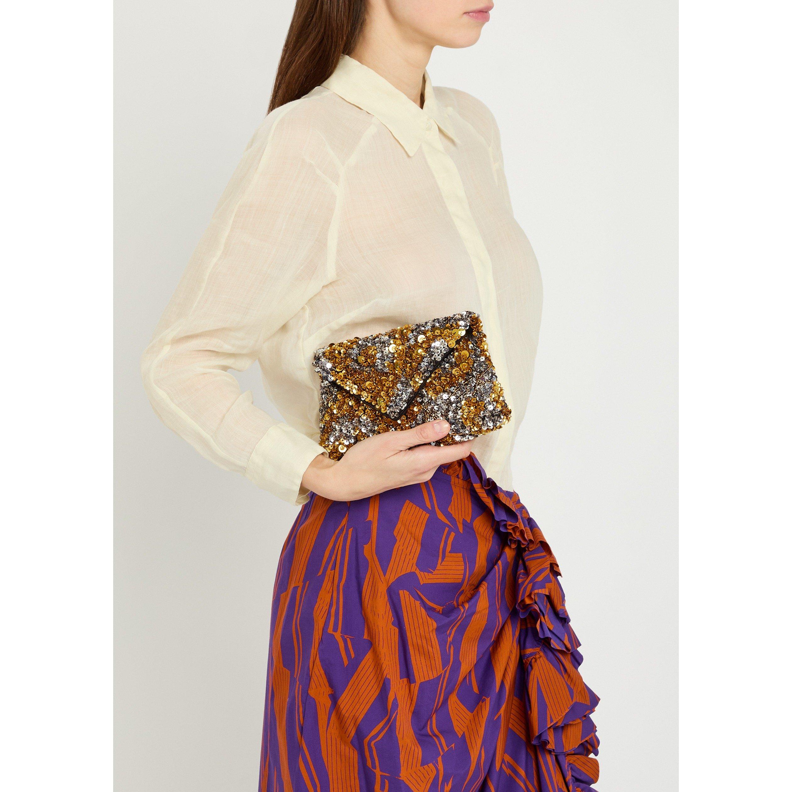 SILVER - Dries Van Noten - Embellished Envelope bag - 3