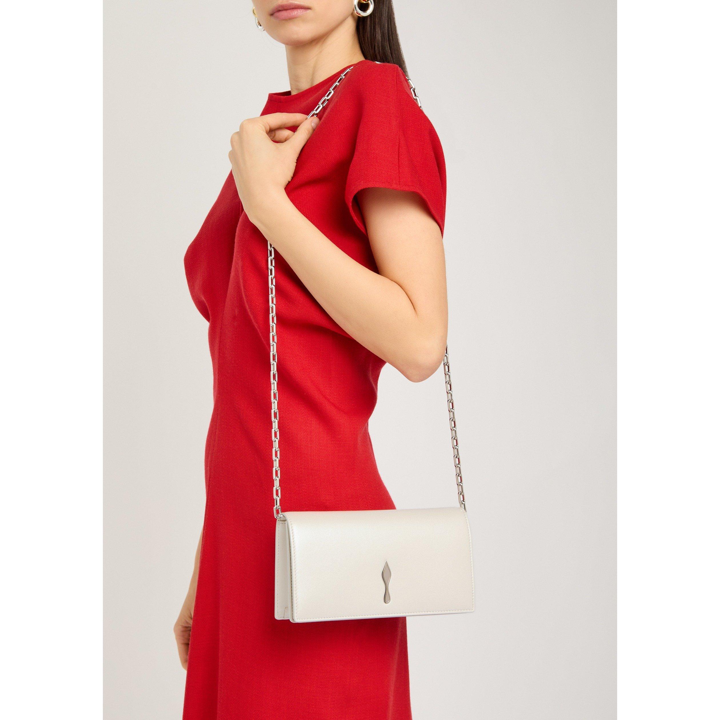 WHITE - Christian Louboutin - Women's Bettina Pearl Leather Clutch Bag - 3