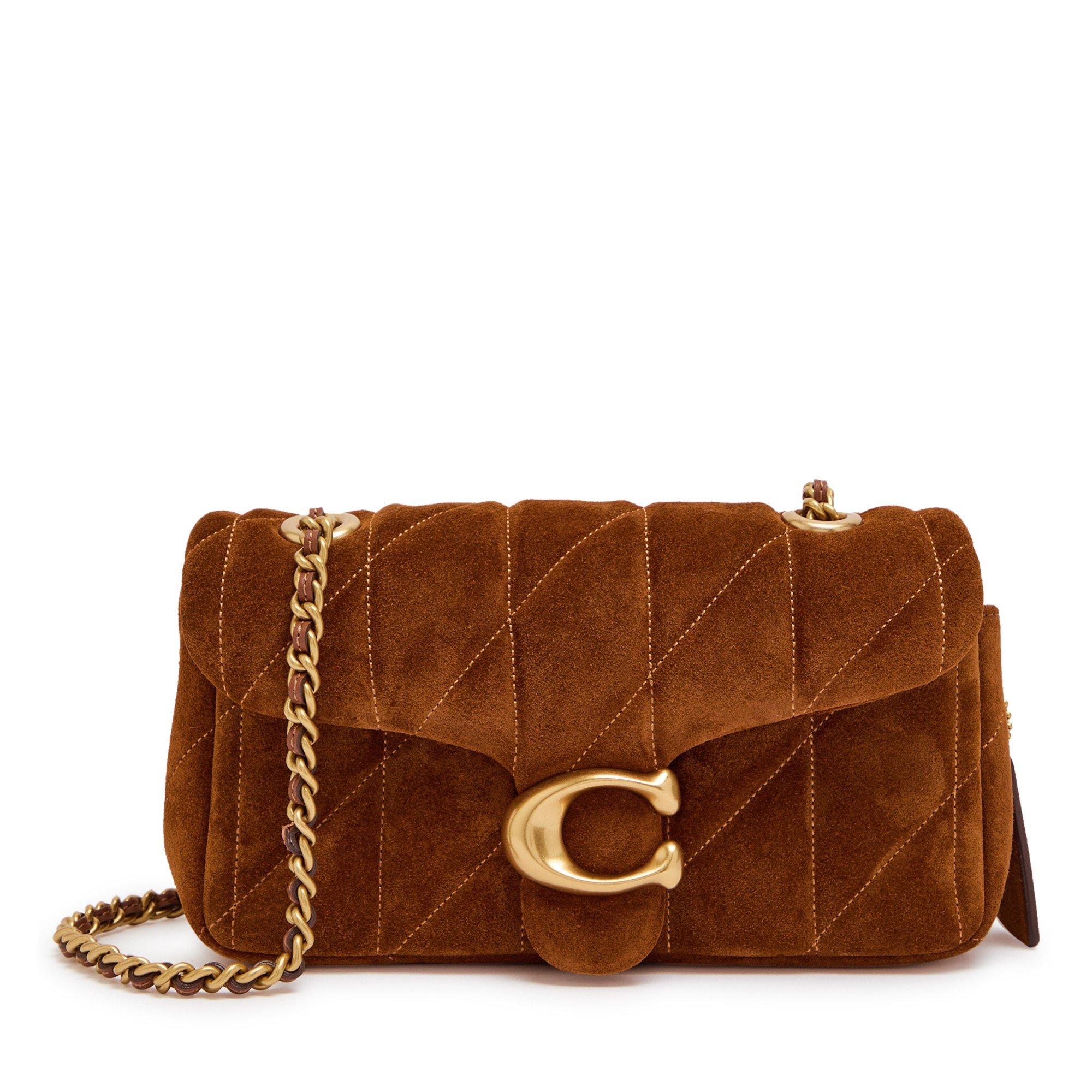 BROWN - Coach - QUILTED SUEDE TABBY