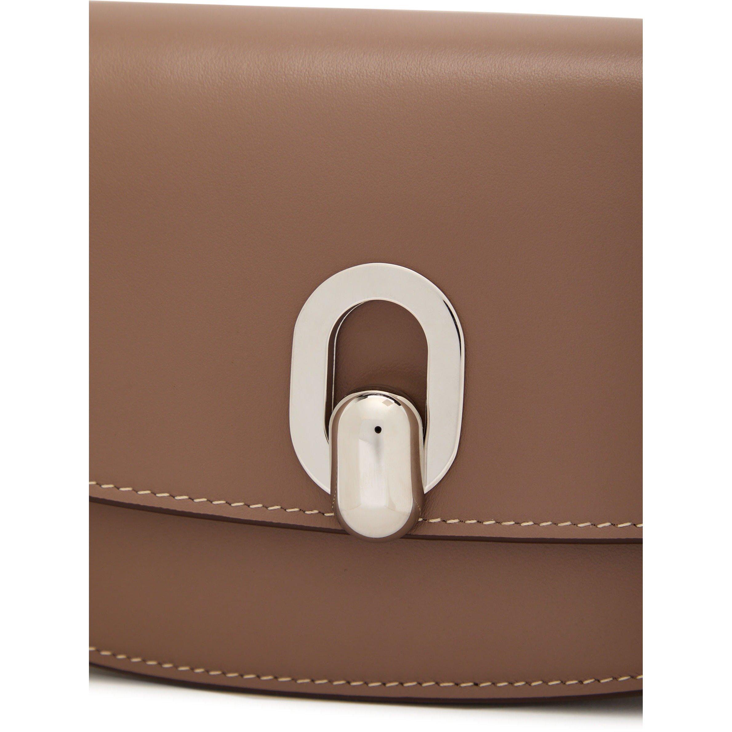 TAUPE - Savette - TONDO CRESCENT IN SMOOTH CALF - 4