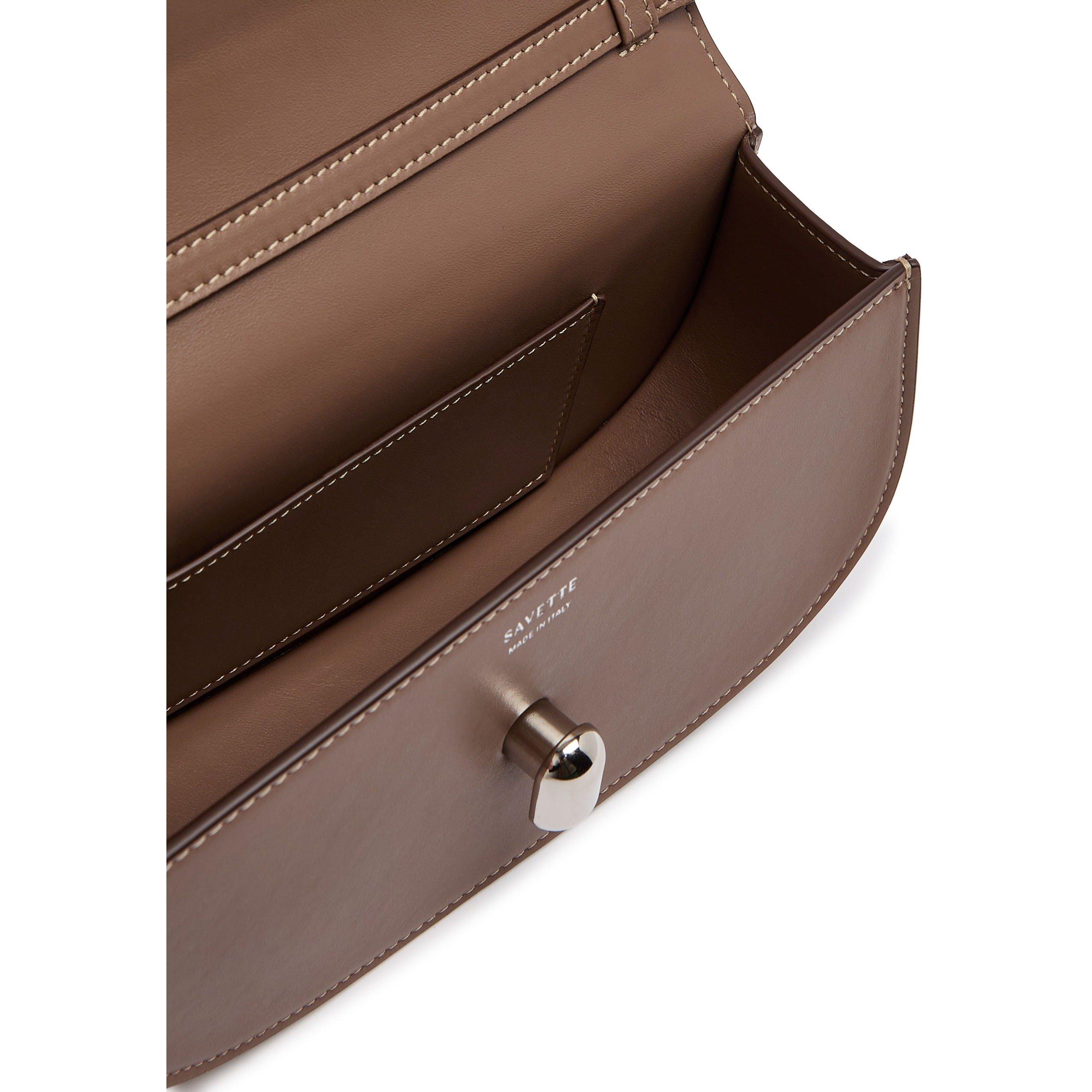 TAUPE - Savette - TONDO CRESCENT IN SMOOTH CALF - 5