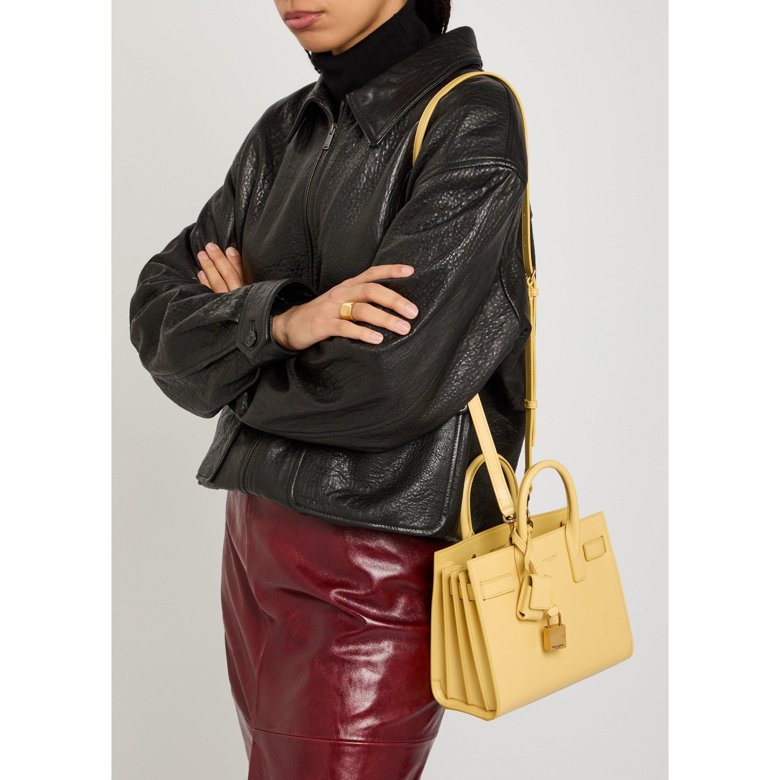 YELLOW - Saint Laurent - Women's Nano Sac Du Jour Leather Tote Bag - 3