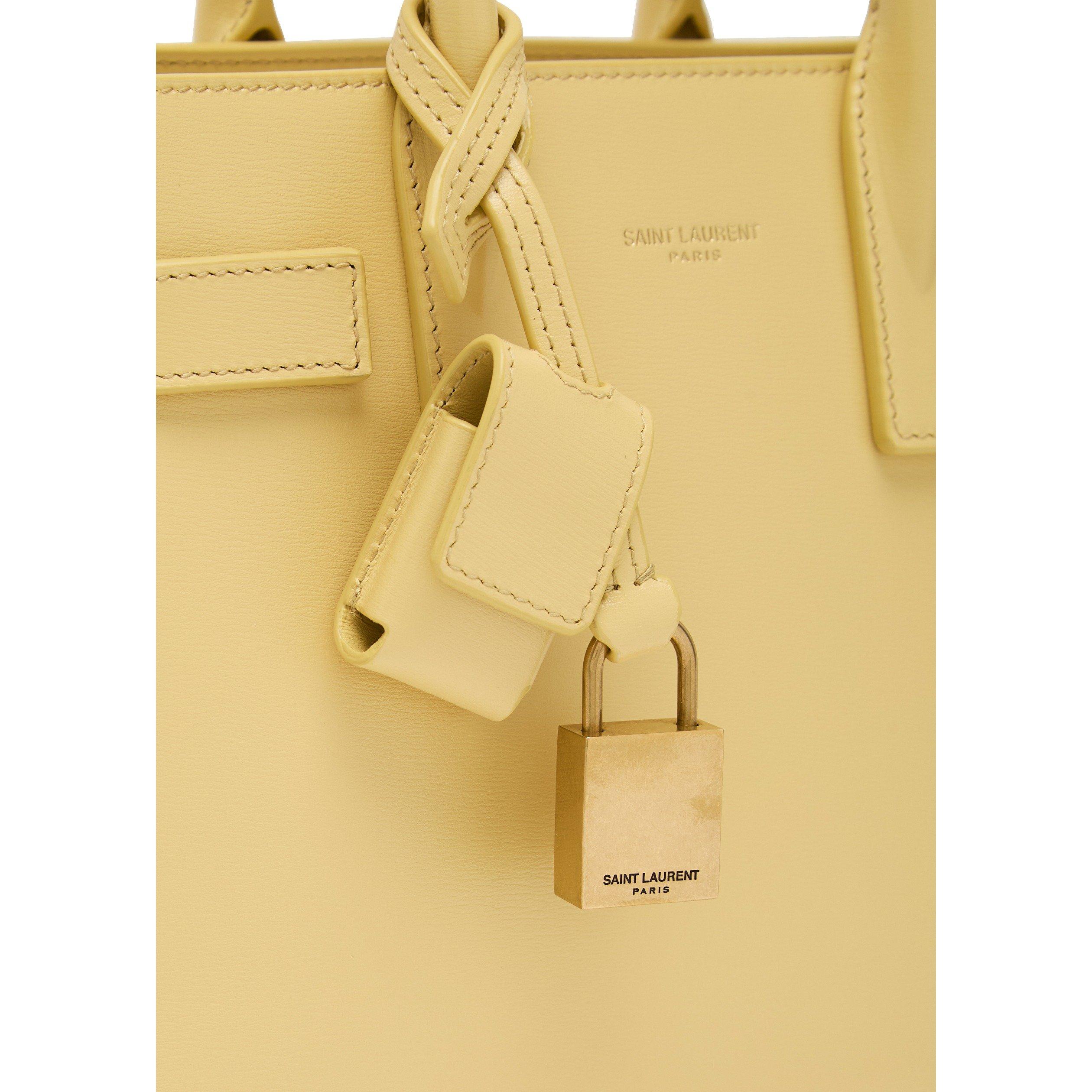 YELLOW - Saint Laurent - Women's Nano Sac Du Jour Leather Tote Bag - 4