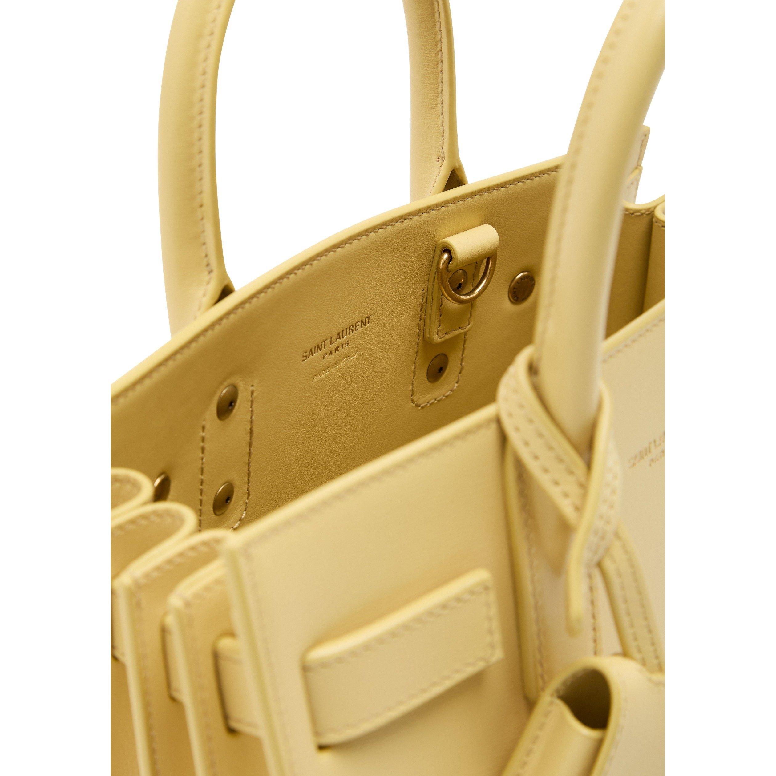 YELLOW - Saint Laurent - Women's Nano Sac Du Jour Leather Tote Bag - 5