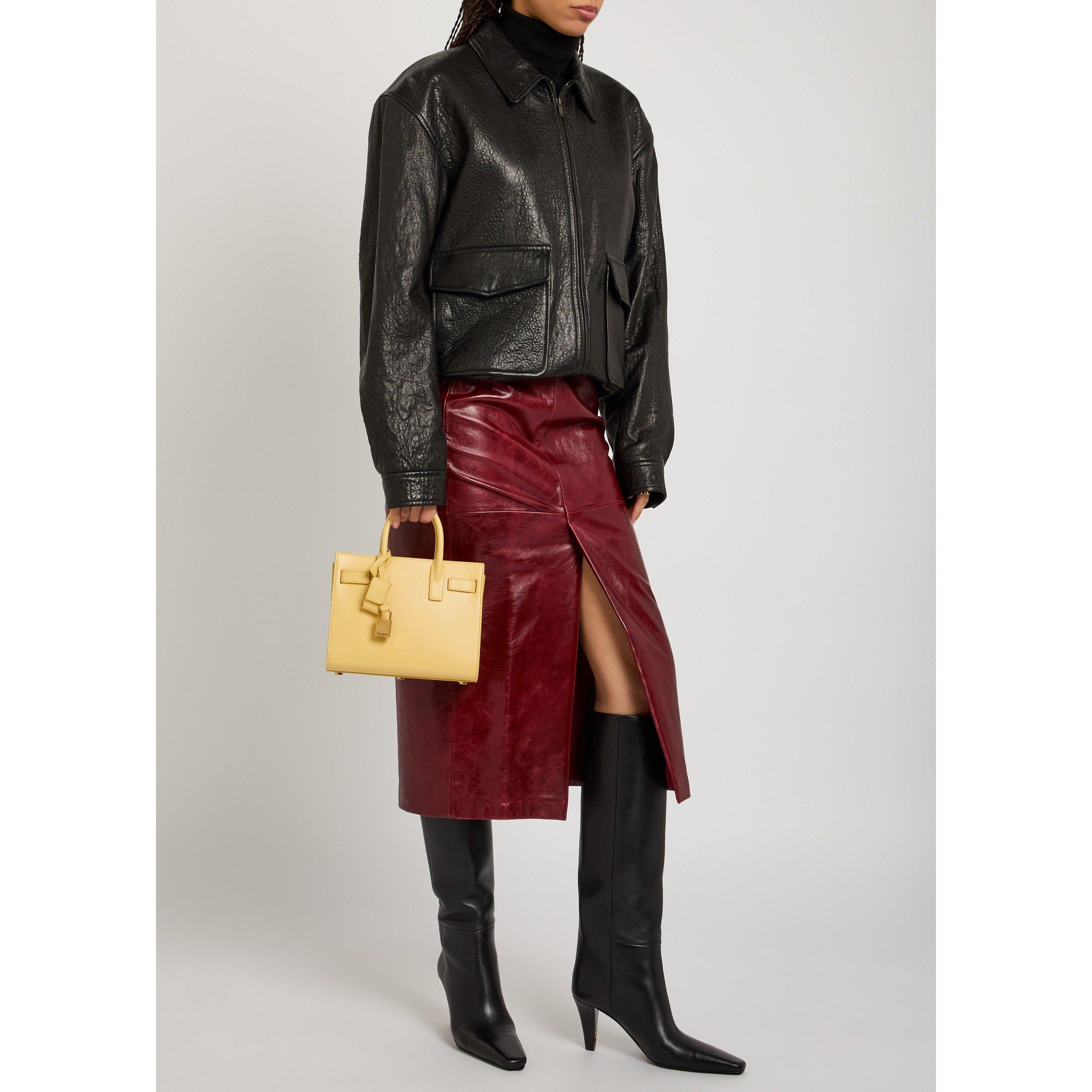 YELLOW - Saint Laurent - Women's Nano Sac Du Jour Leather Tote Bag - 6