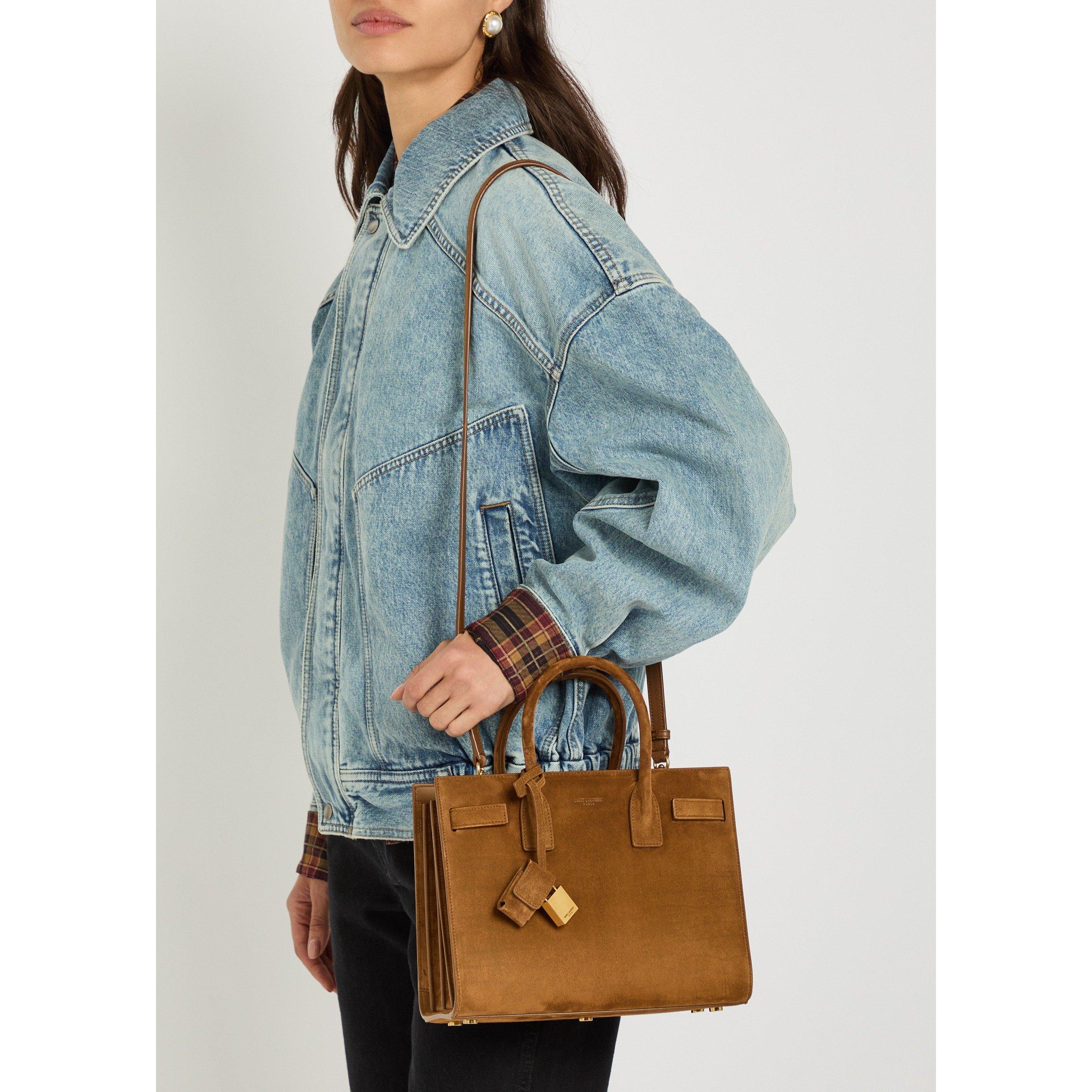 ORANGE - Saint Laurent - Women's Baby Sac de Jour Suede Top Handle Bag - 3
