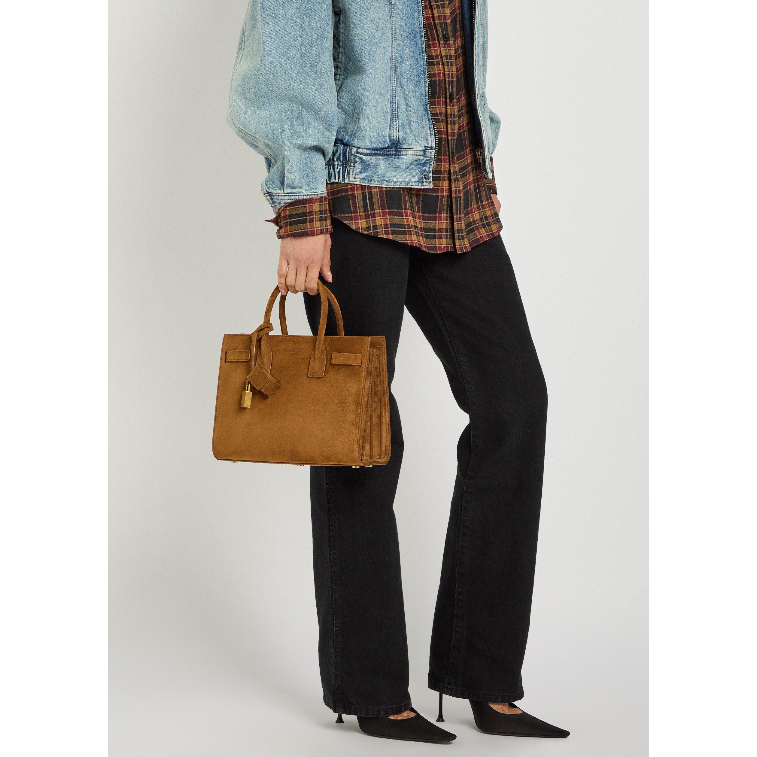 ORANGE - Saint Laurent - Women's Baby Sac de Jour Suede Top Handle Bag - 6