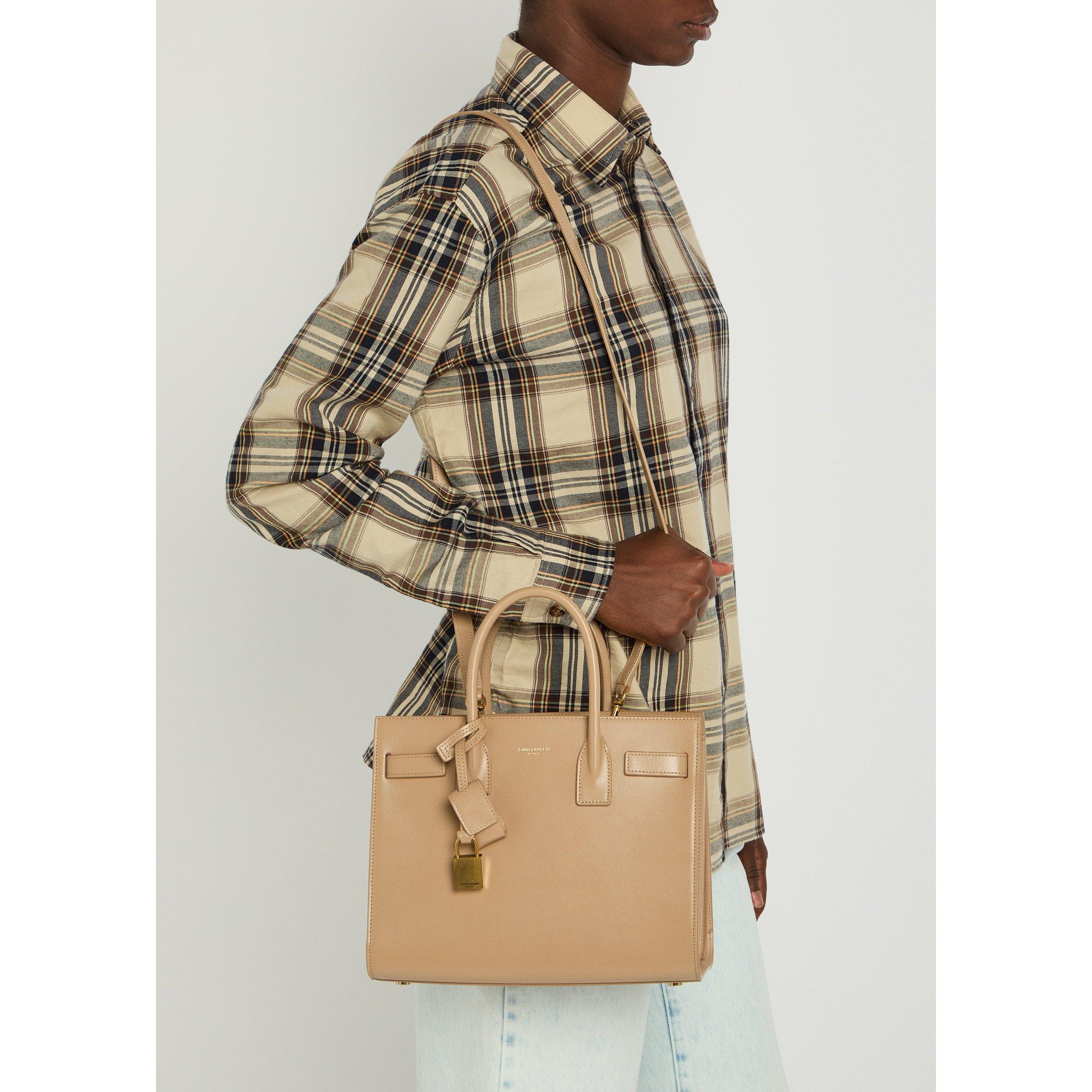 BEIGE - Saint Laurent - Women's Sac de Jour Baby Leather Top-Handle Bag - 6