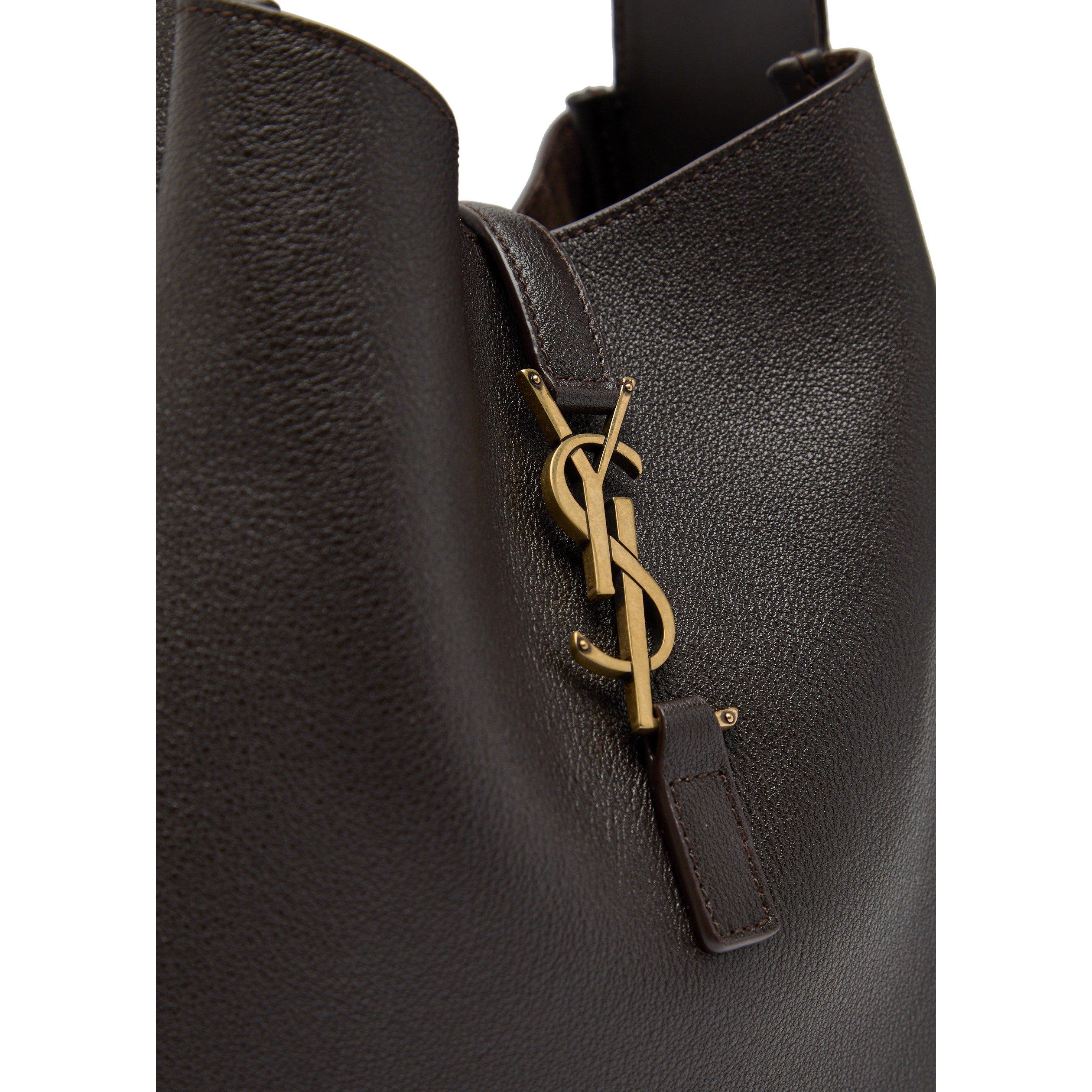CHOCOLATE - Saint Laurent - Women's Le 5 À 7 Small Leather Hobo Bag - 4