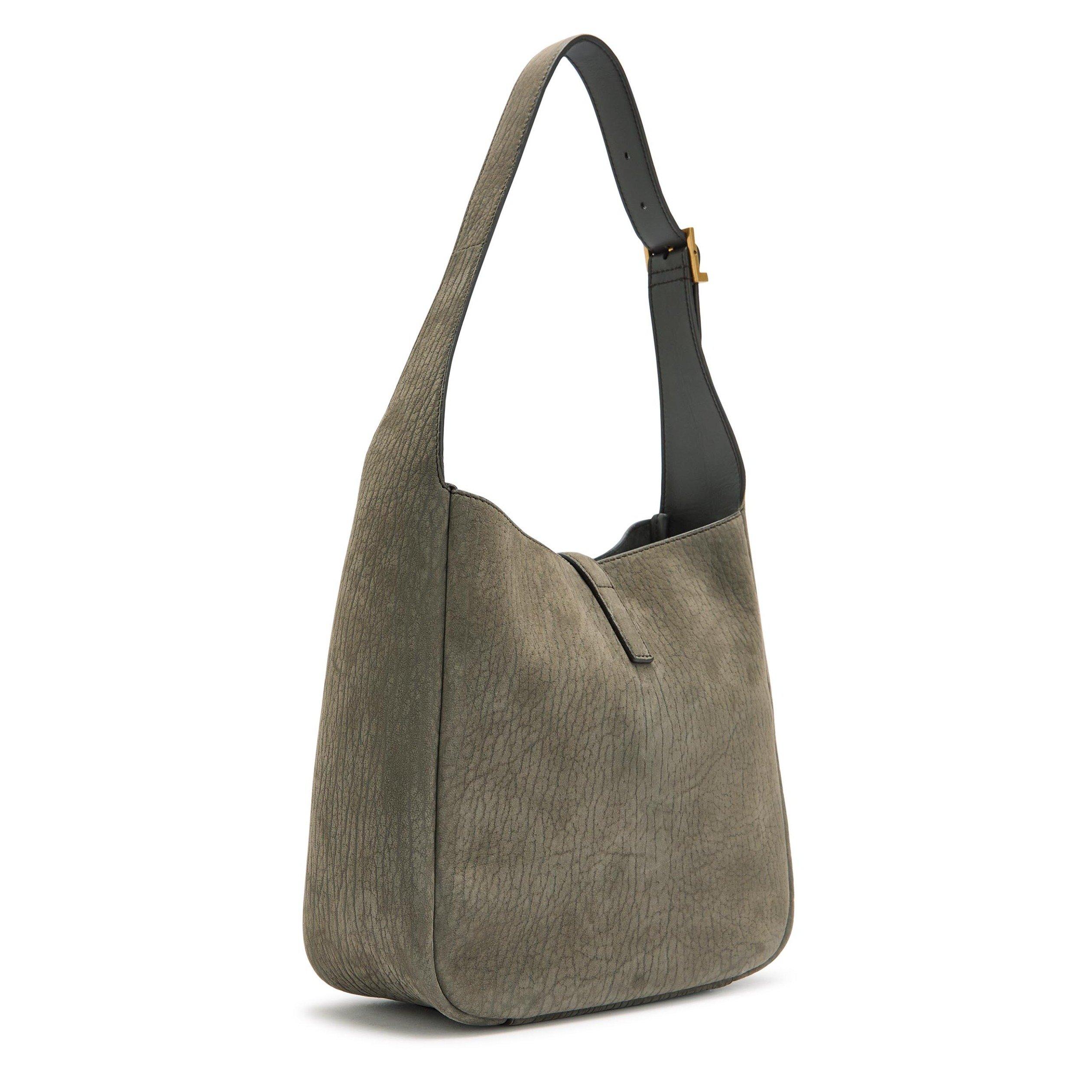 GREY - Saint Laurent - Women's Le 5à7 Small Suede Hobo Bag - 2
