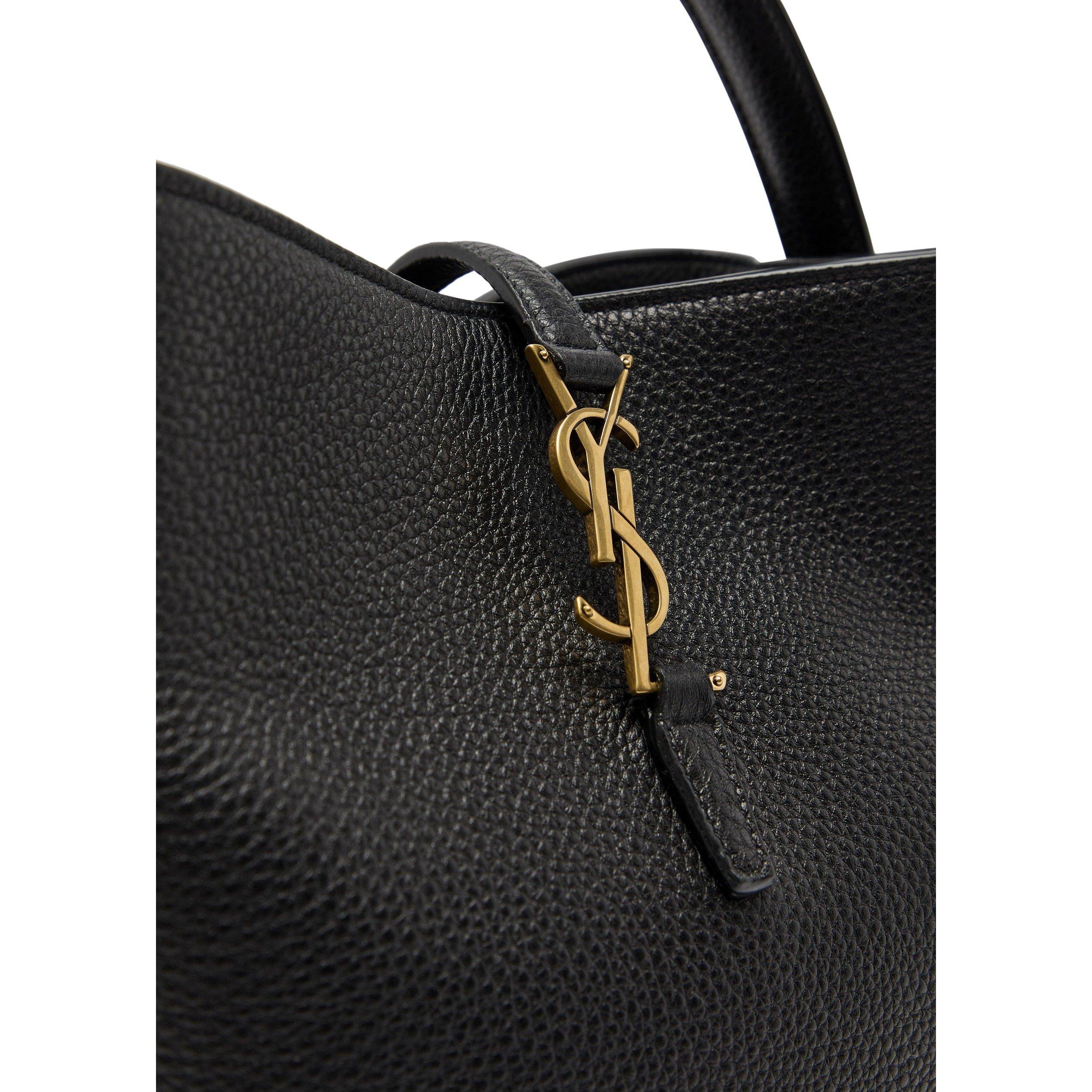 BLACK - Saint Laurent - LE 37 BUCKET GRAIN LEATHER - 4