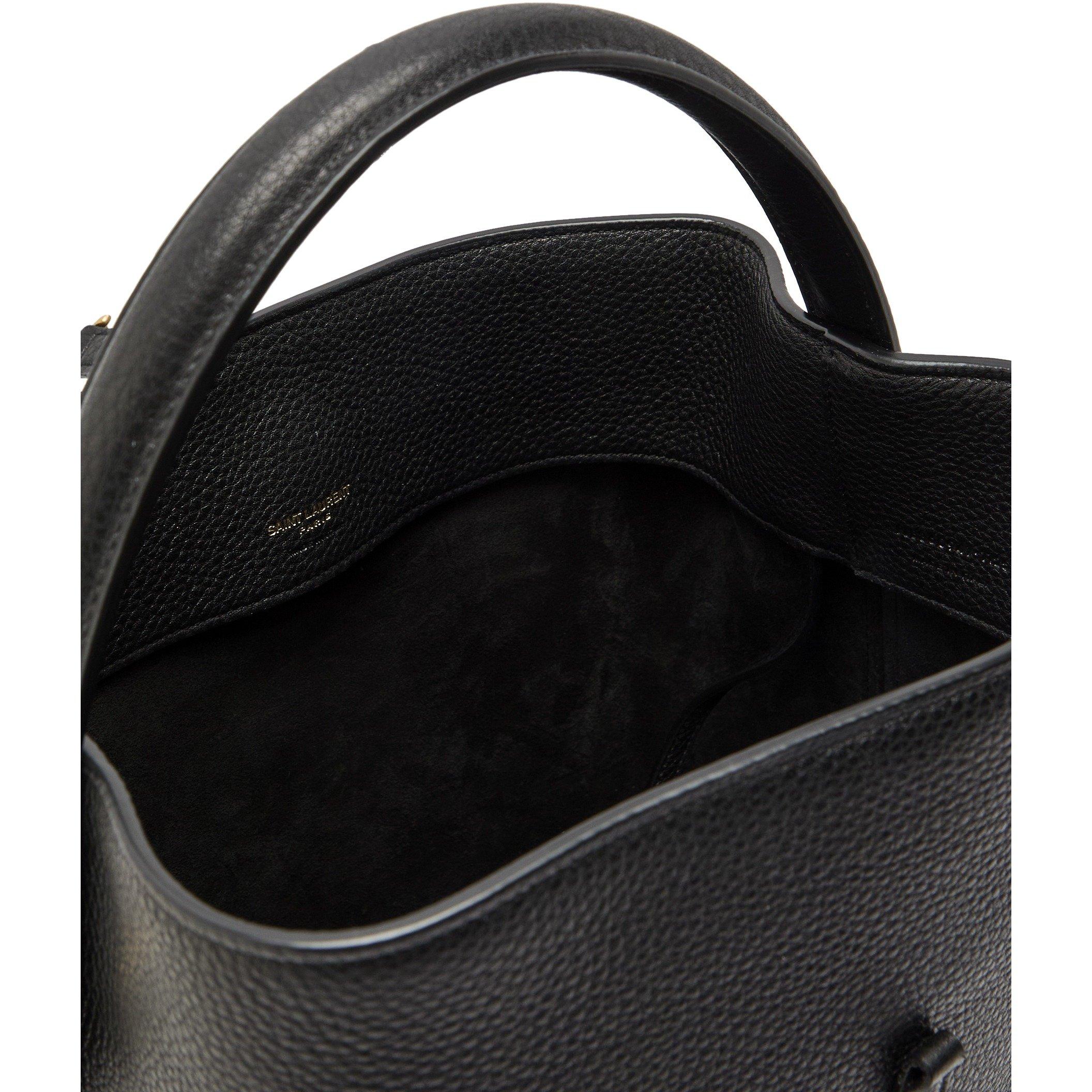 BLACK - Saint Laurent - LE 37 BUCKET GRAIN LEATHER - 5