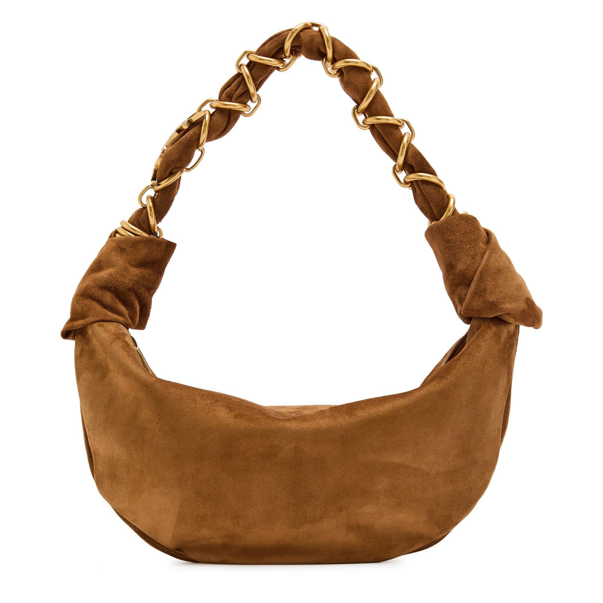 ORANGE - Saint Laurent - SUEDE HOBO WITH GOLD HANDLE LO - 1