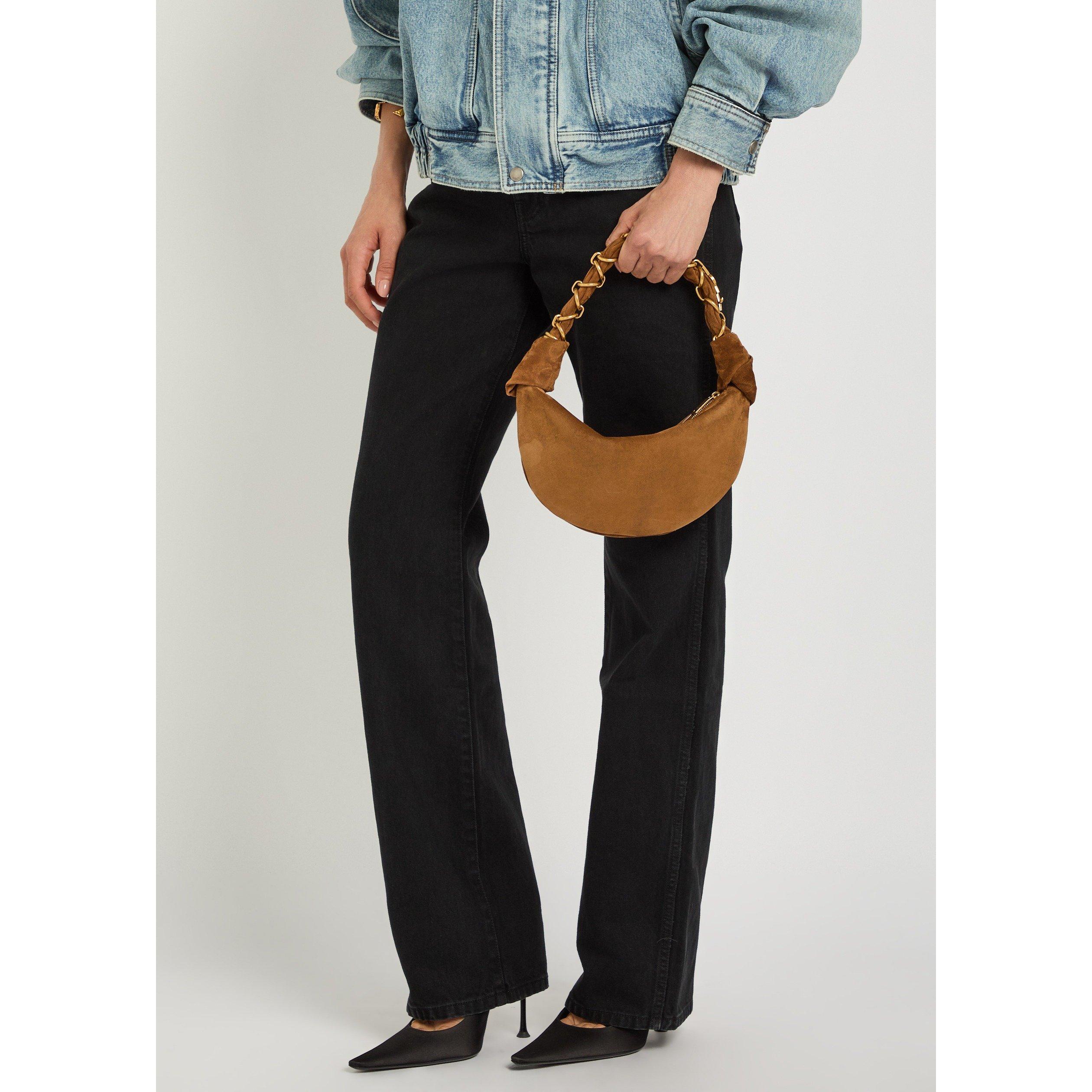 ORANGE - Saint Laurent - SUEDE HOBO WITH GOLD HANDLE LO - 3