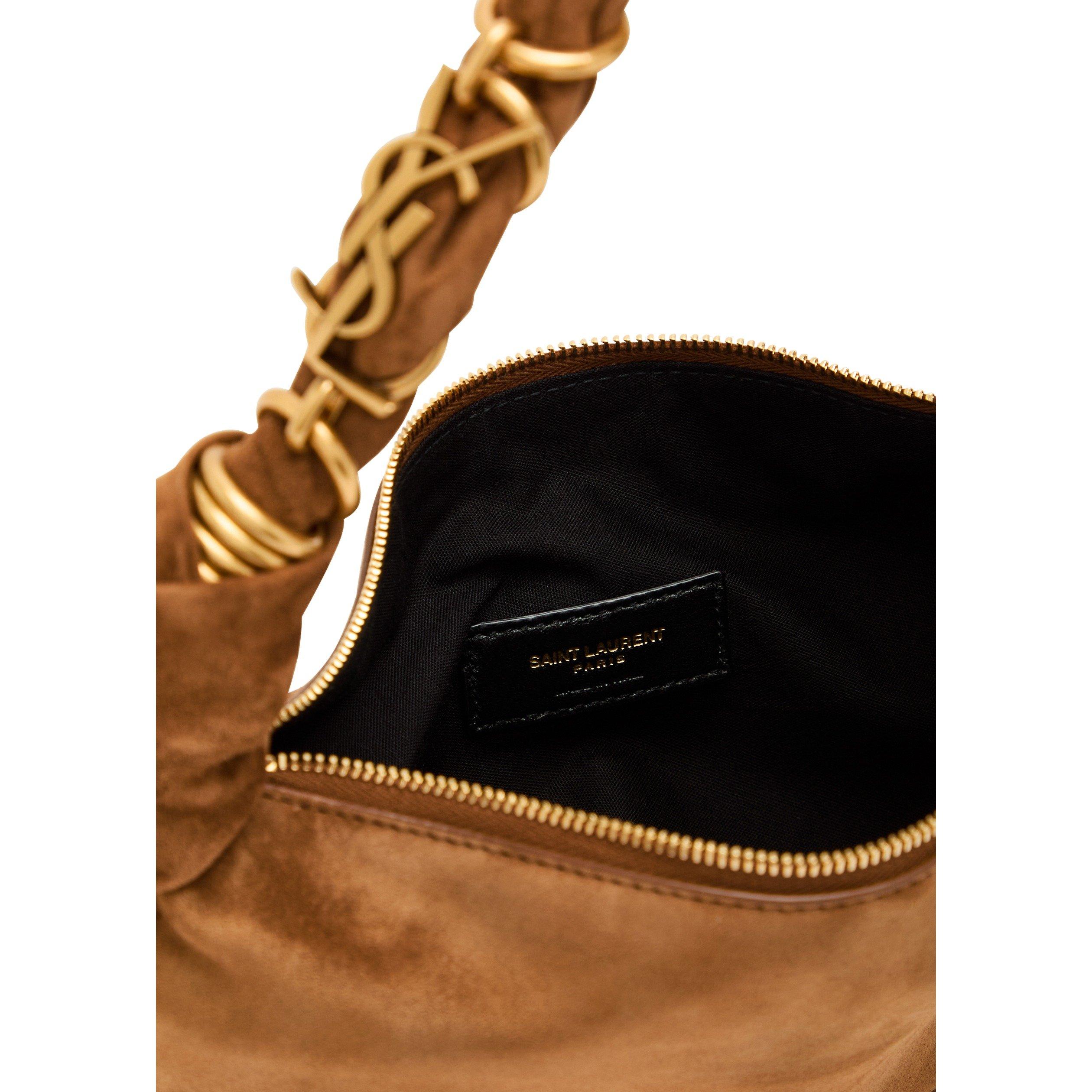 ORANGE - Saint Laurent - SUEDE HOBO WITH GOLD HANDLE LO - 5