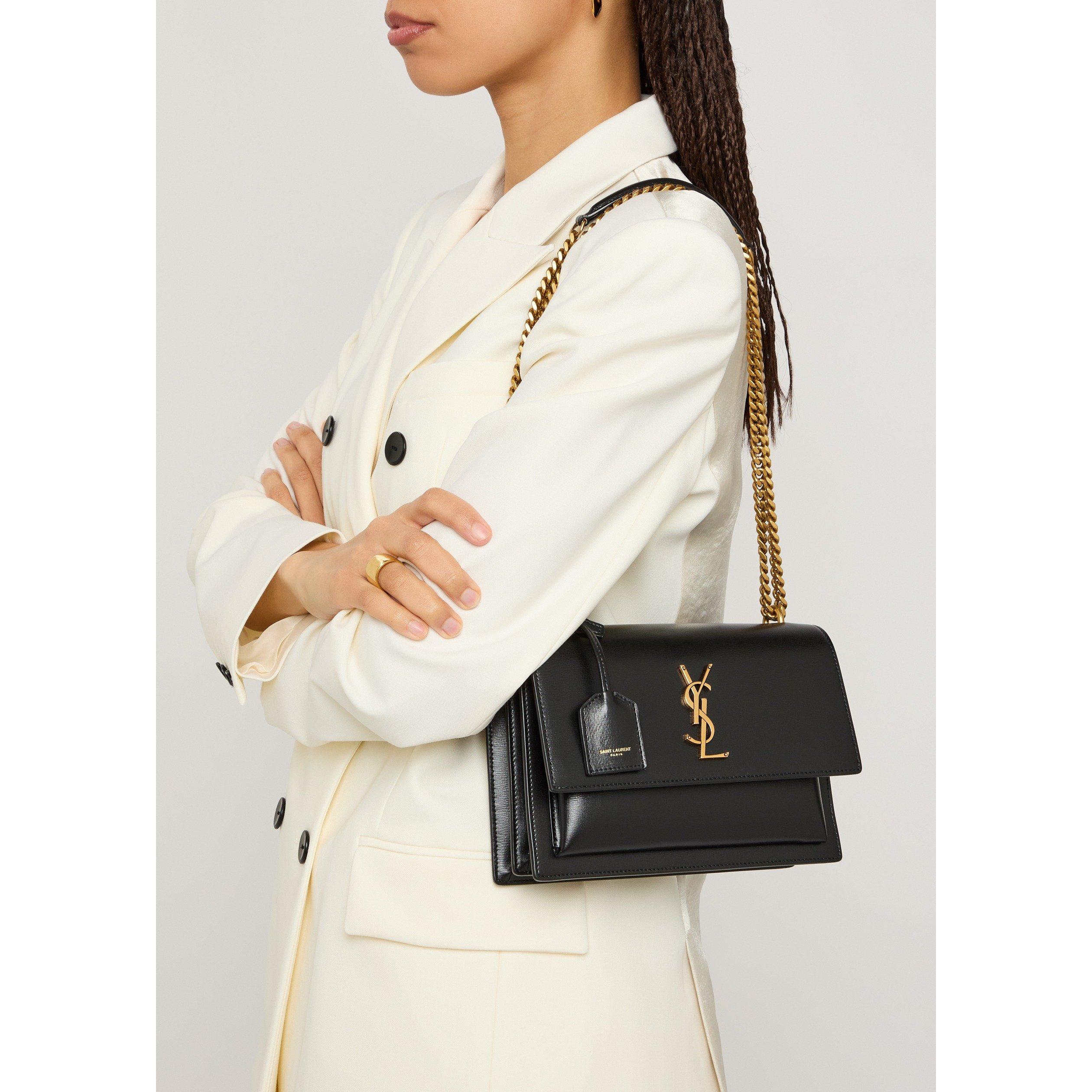 BLACK - Saint Laurent - Women's Sunset Leather Shoulder Bag - 3