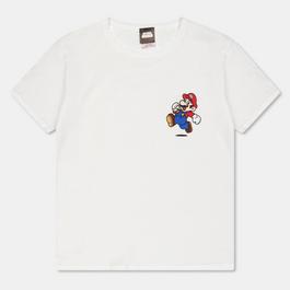 GAME Kids Mario White Small Logo Tee 7-8