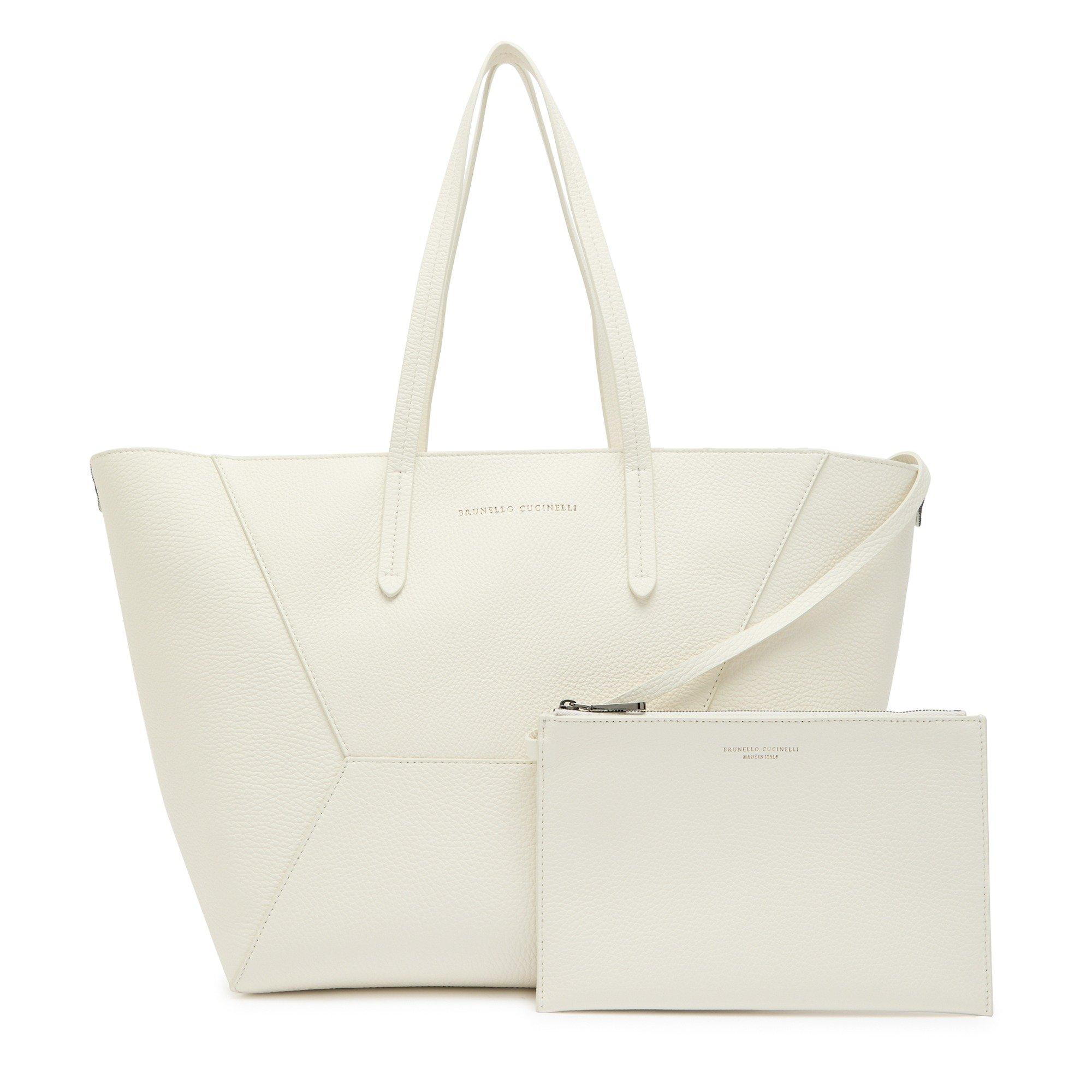 CREAM - Brunello Cucinelli - BEAD MED TOTE GRAIN - 6
