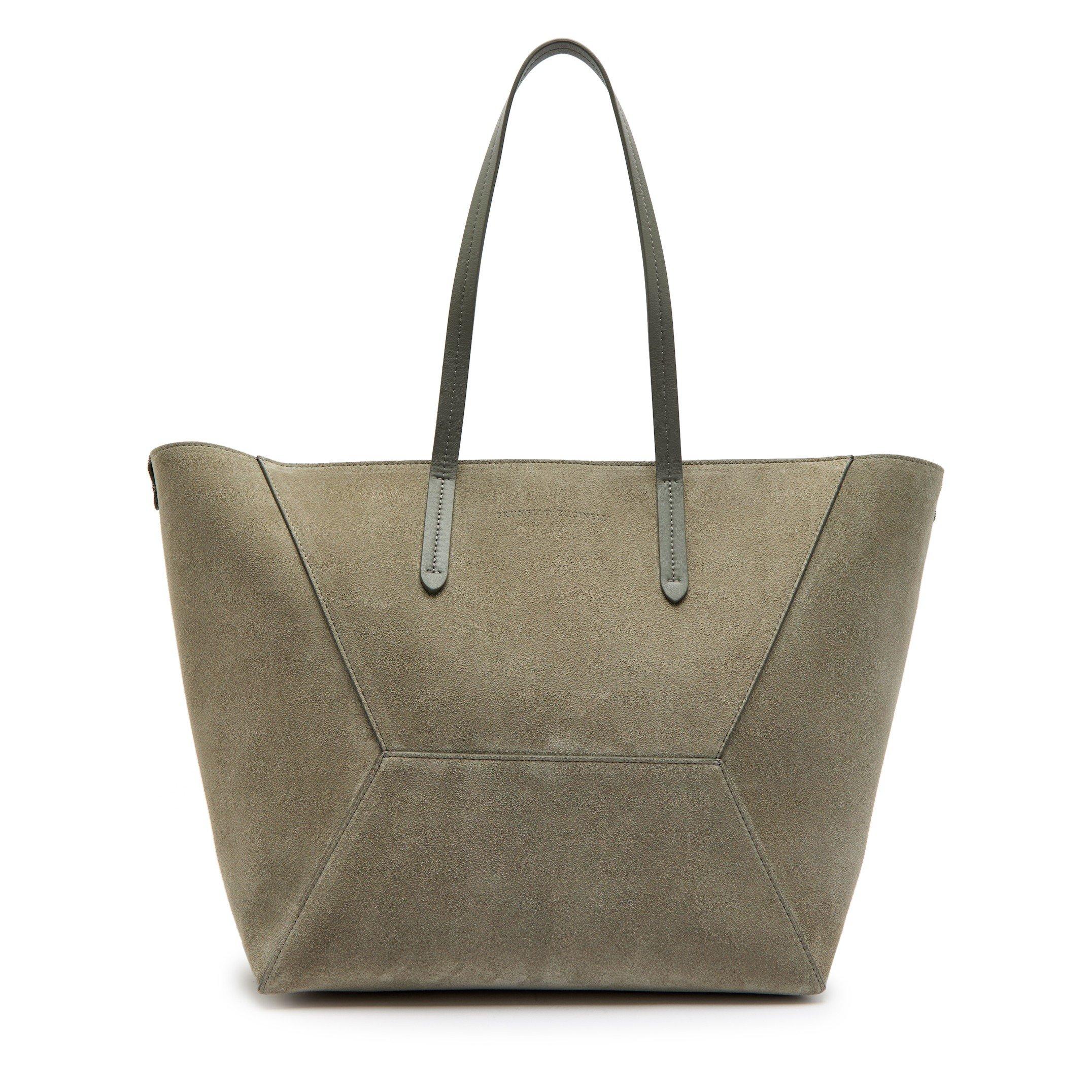 Brunello Cucinelli BEAD SUEDE TOTE MED