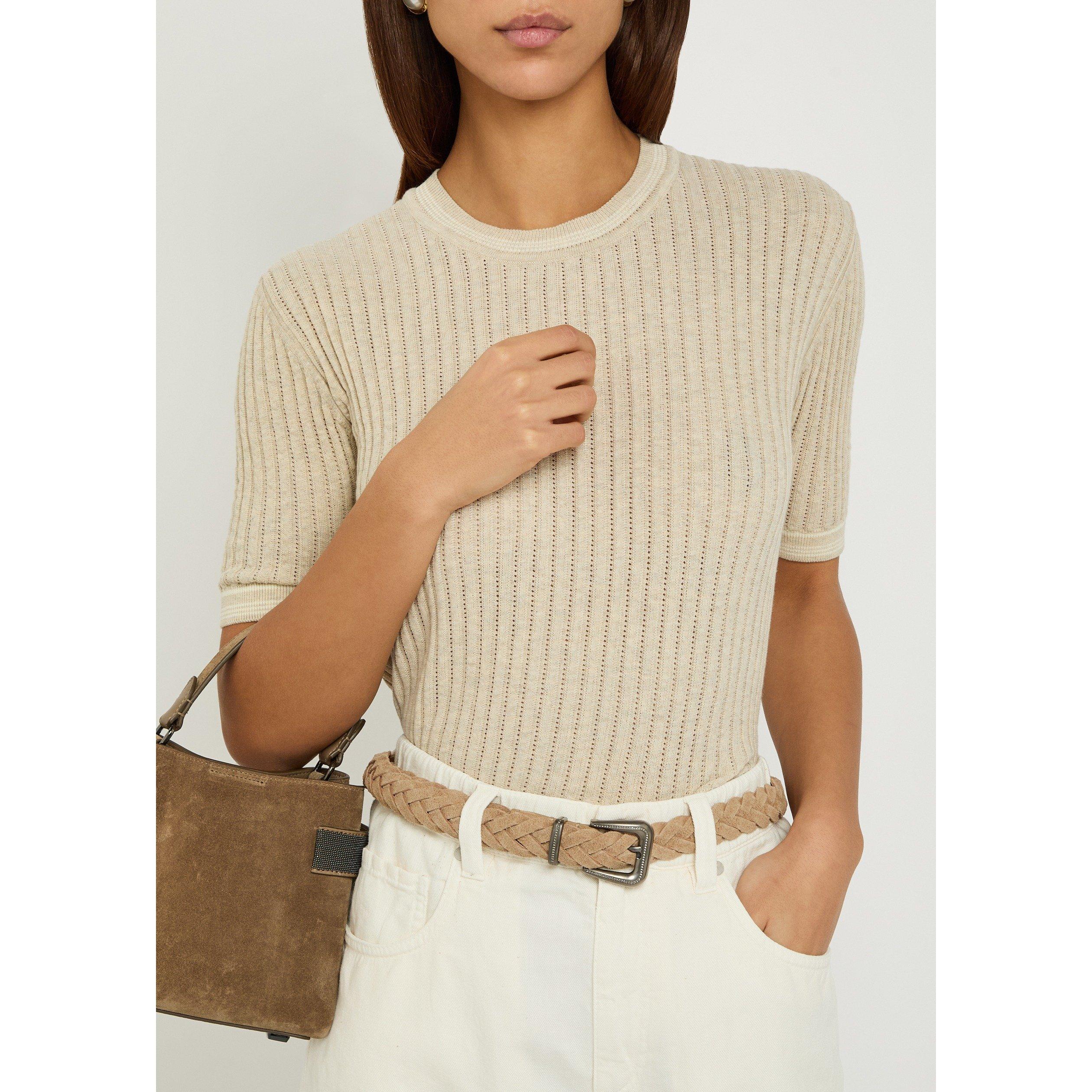 DARK BROWN - Brunello Cucinelli - MINI BEAD EMBELLISHED BAG SUED - 6