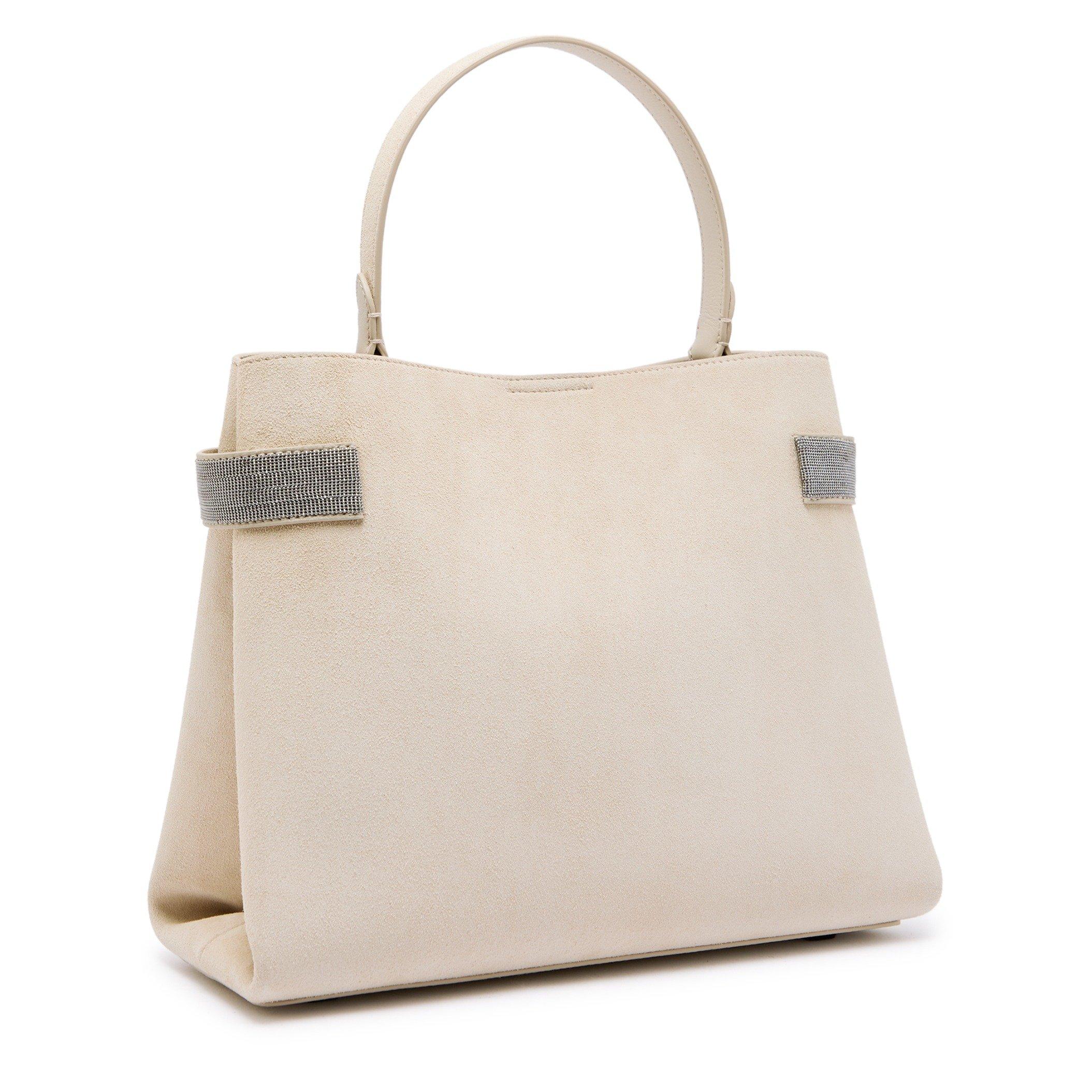 IVORY - Brunello Cucinelli - SOFTY VELOUR MED TOP HANDLE - 2