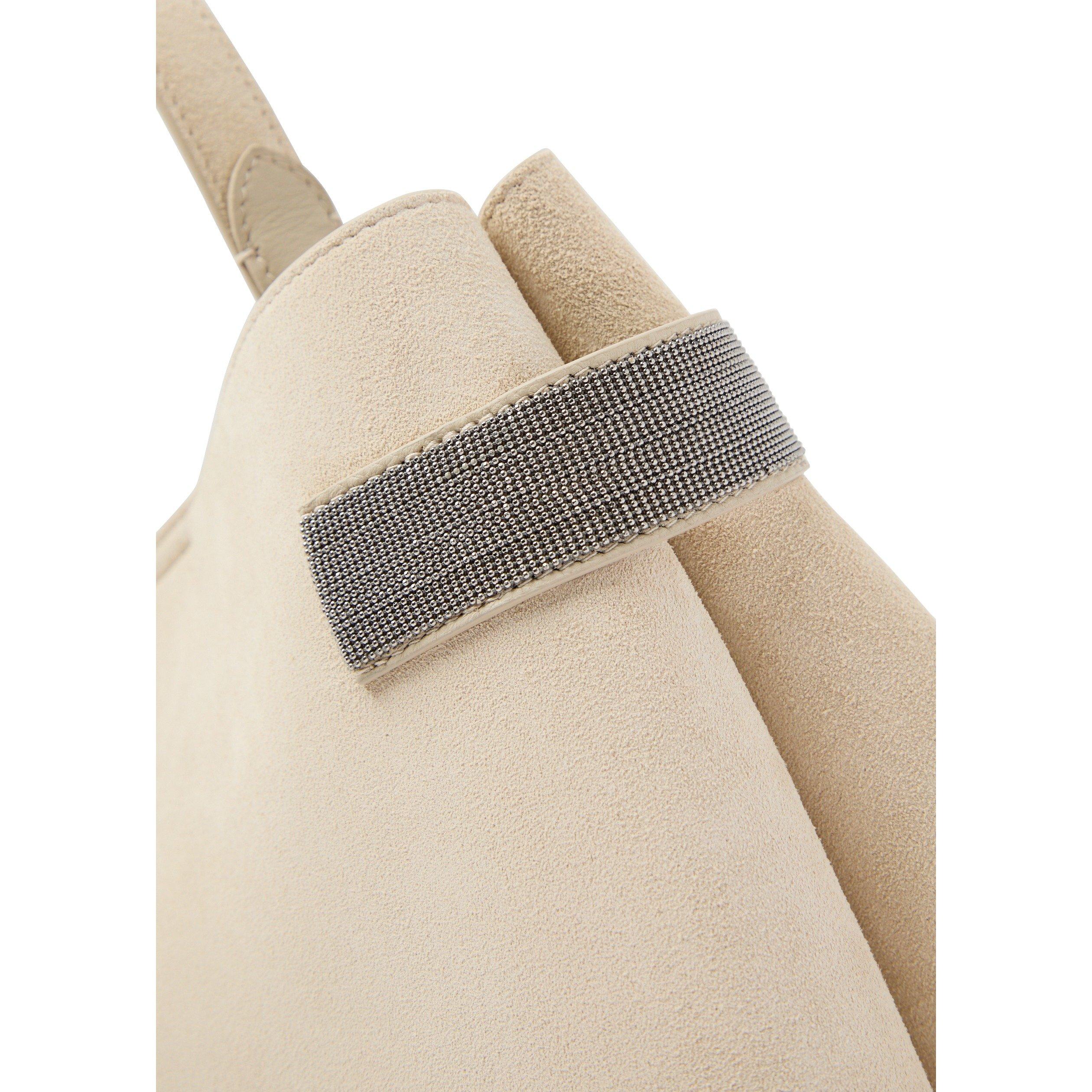 IVORY - Brunello Cucinelli - SOFTY VELOUR MED TOP HANDLE - 4