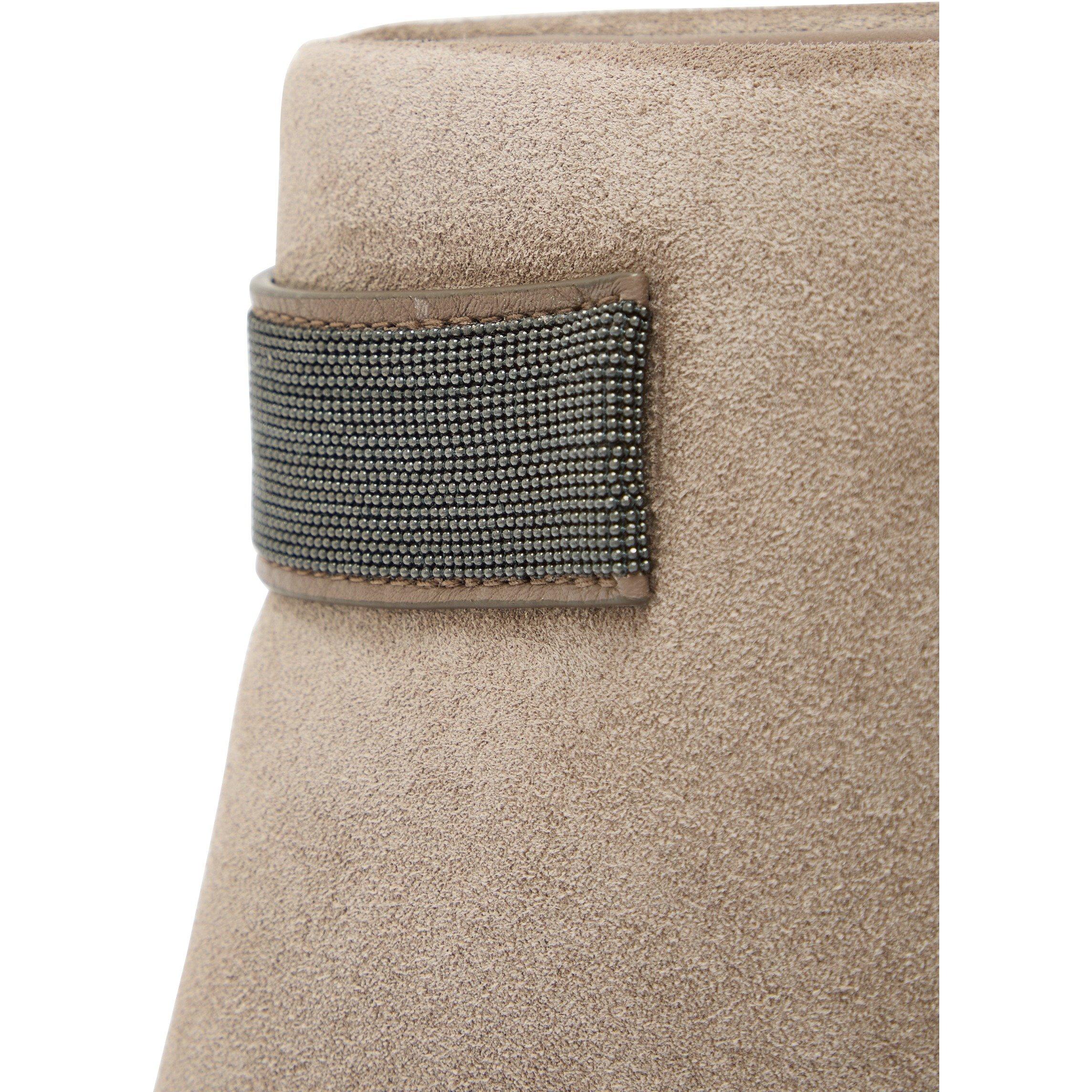 SAND - Brunello Cucinelli - BEAD SUEDE EMBELISHED CLUTCH - 4