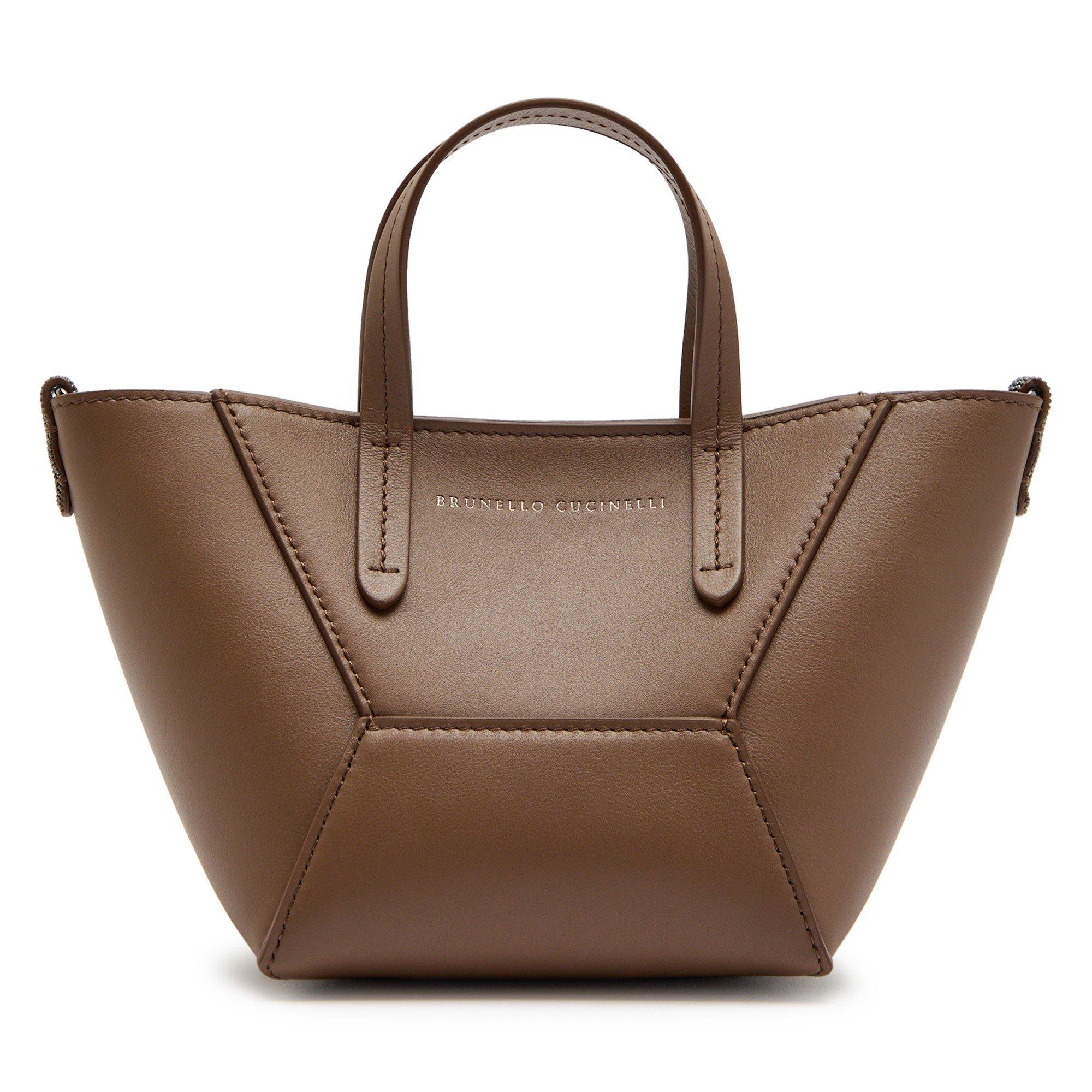 BROWN - Brunello Cucinelli - BEAD MINI TOTE - 1