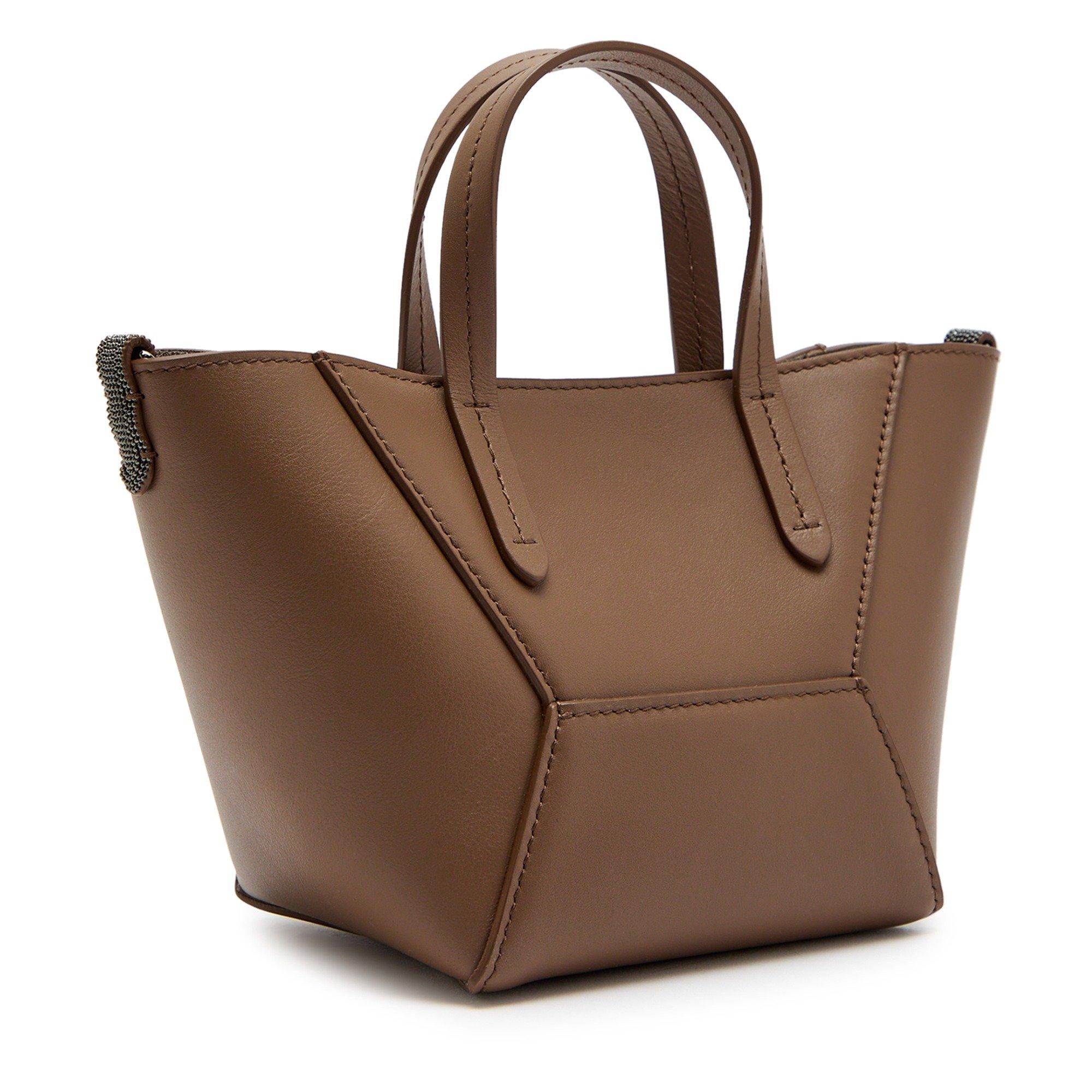 BROWN - Brunello Cucinelli - BEAD MINI TOTE - 2