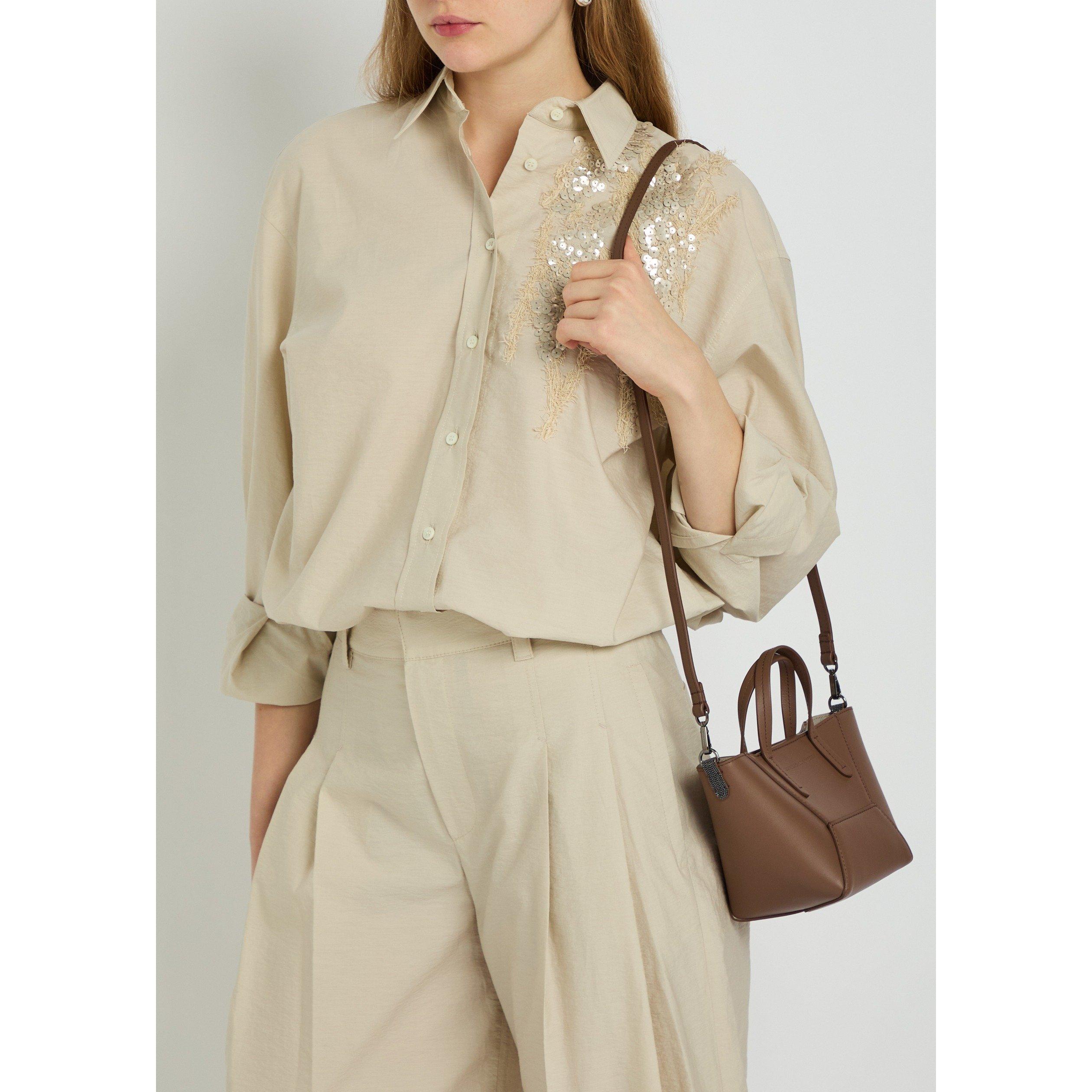 BROWN - Brunello Cucinelli - BEAD MINI TOTE - 3