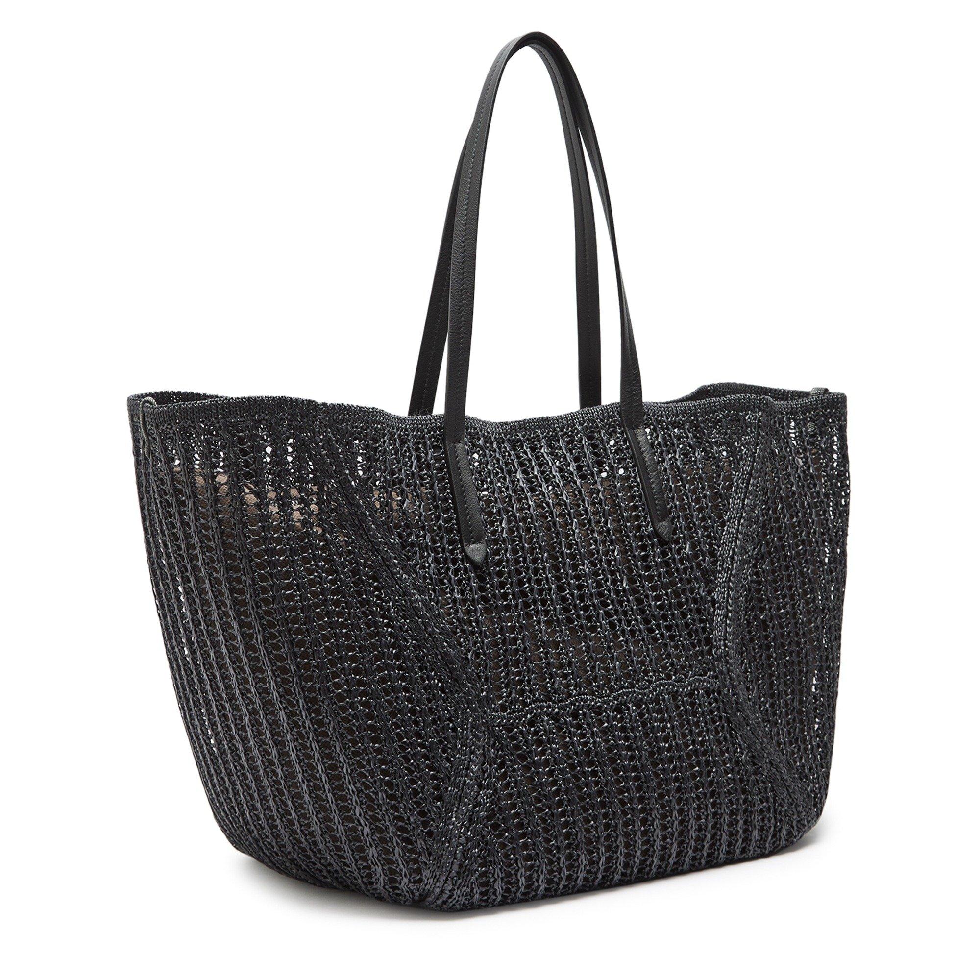 BLACK - Brunello Cucinelli - Women's Medium Straw Tote - 2