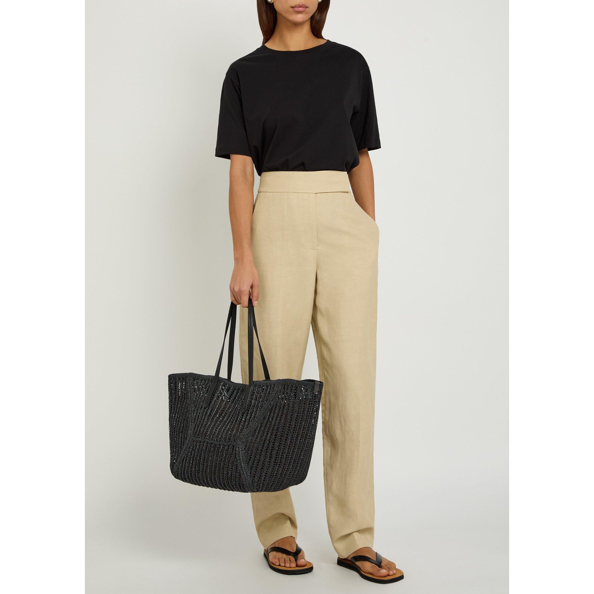 BLACK - Brunello Cucinelli - Women's Medium Straw Tote - 3